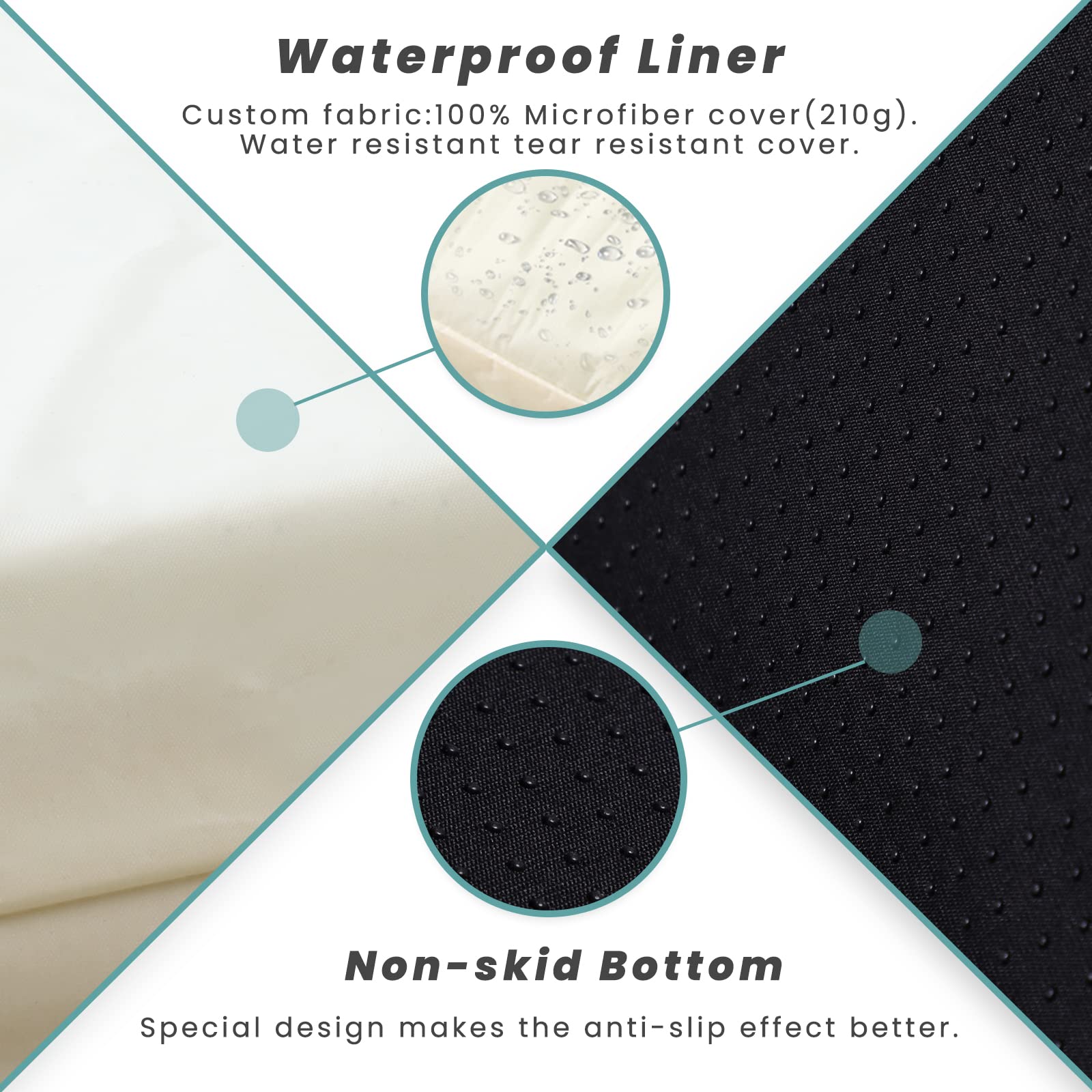 Laifug Orthopedic Memory Foam Dog Bed With Durable Water Proof Liner And Removable Washable Cover (Large (46''X28''X8''), Dark G