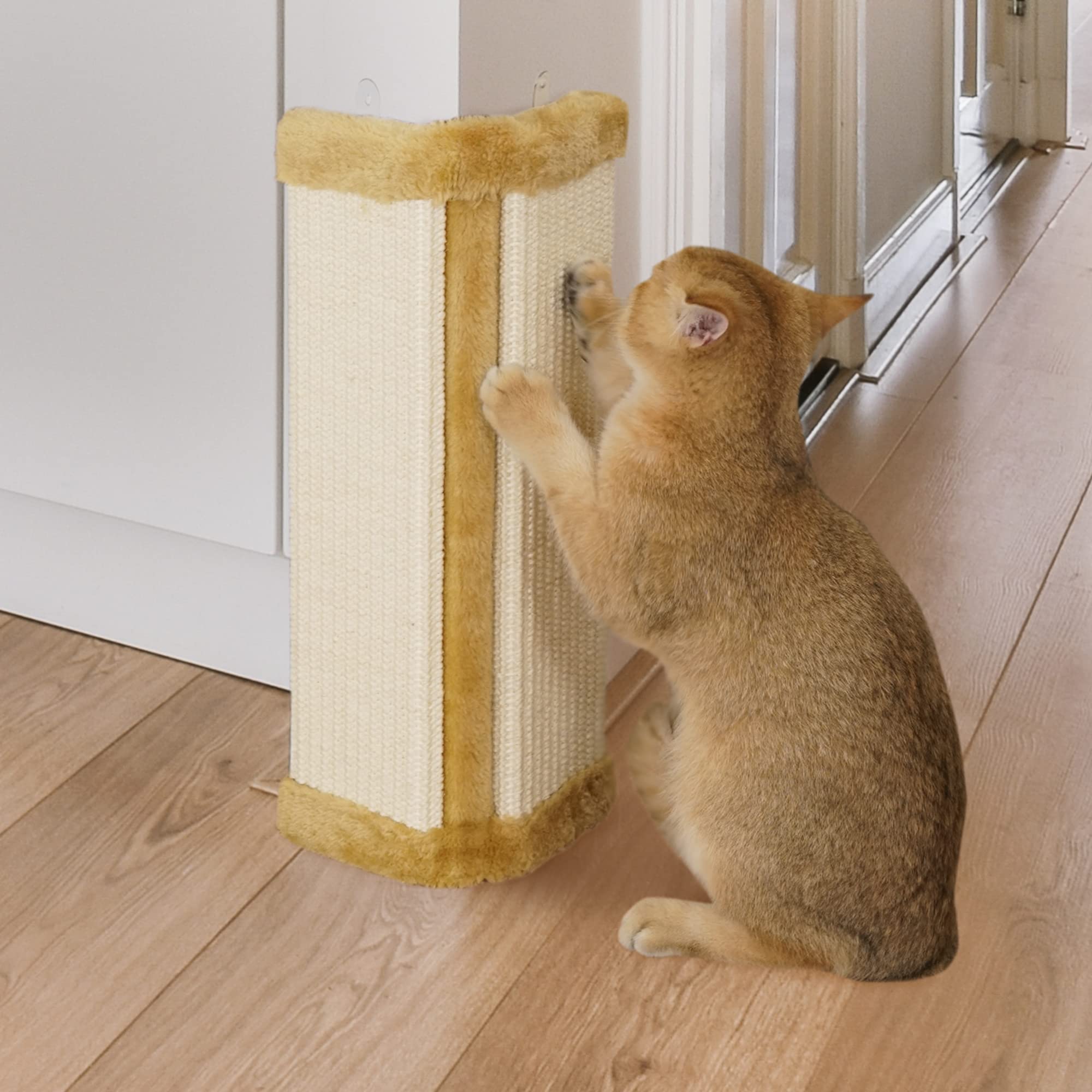 Lahas 2 Pcs Cat Wall Corner Scratcher Furniture Protector Kittens Scratch Board Sisal Cat Scratching Pad Wall Mounted For Indoor Cats