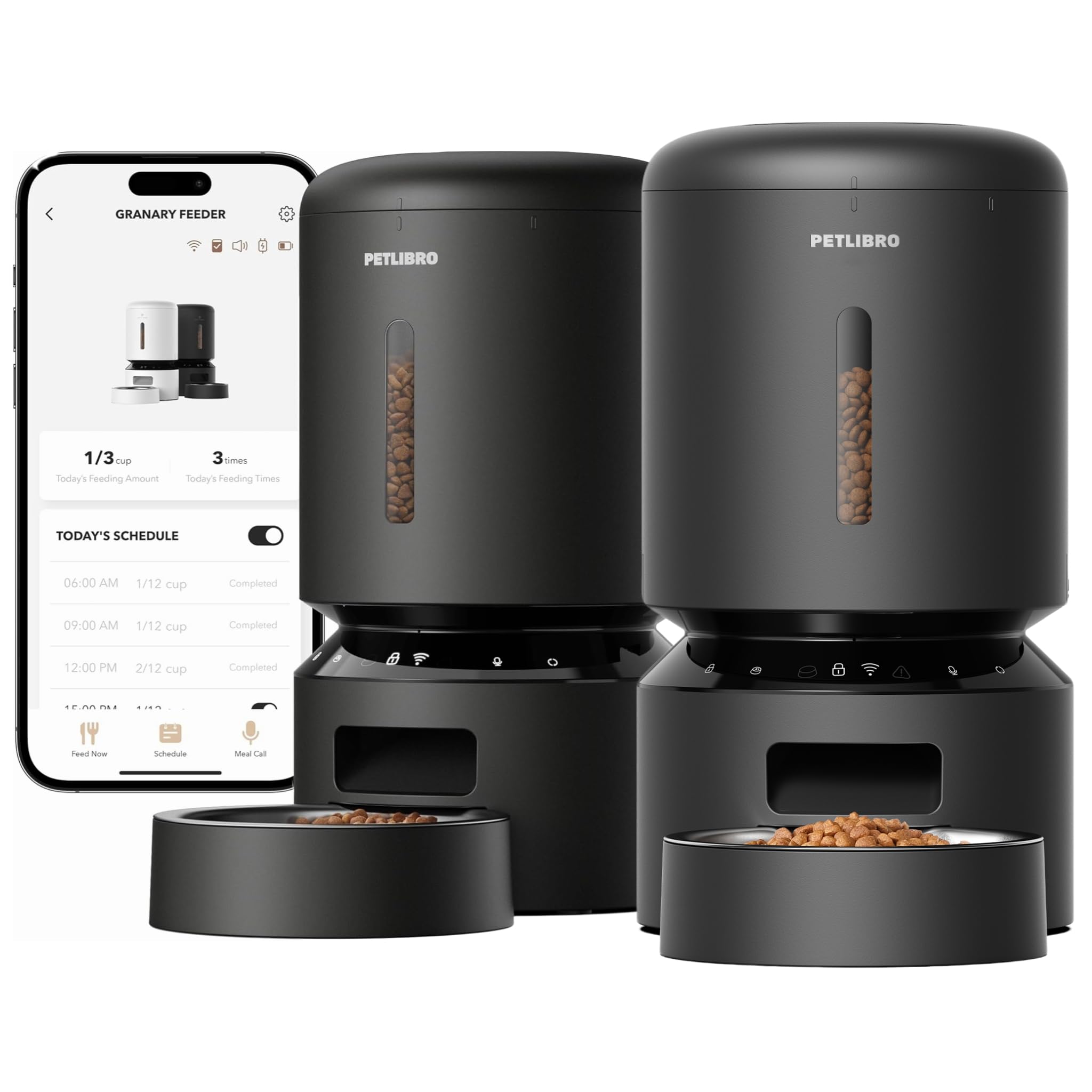 PETLIBRO Automatic Cat Feeders, WiFi Automatic Dog Feeder with APP Control, 3L Timed Cat Food Dispenser, Up to 10 Meals Per Day,