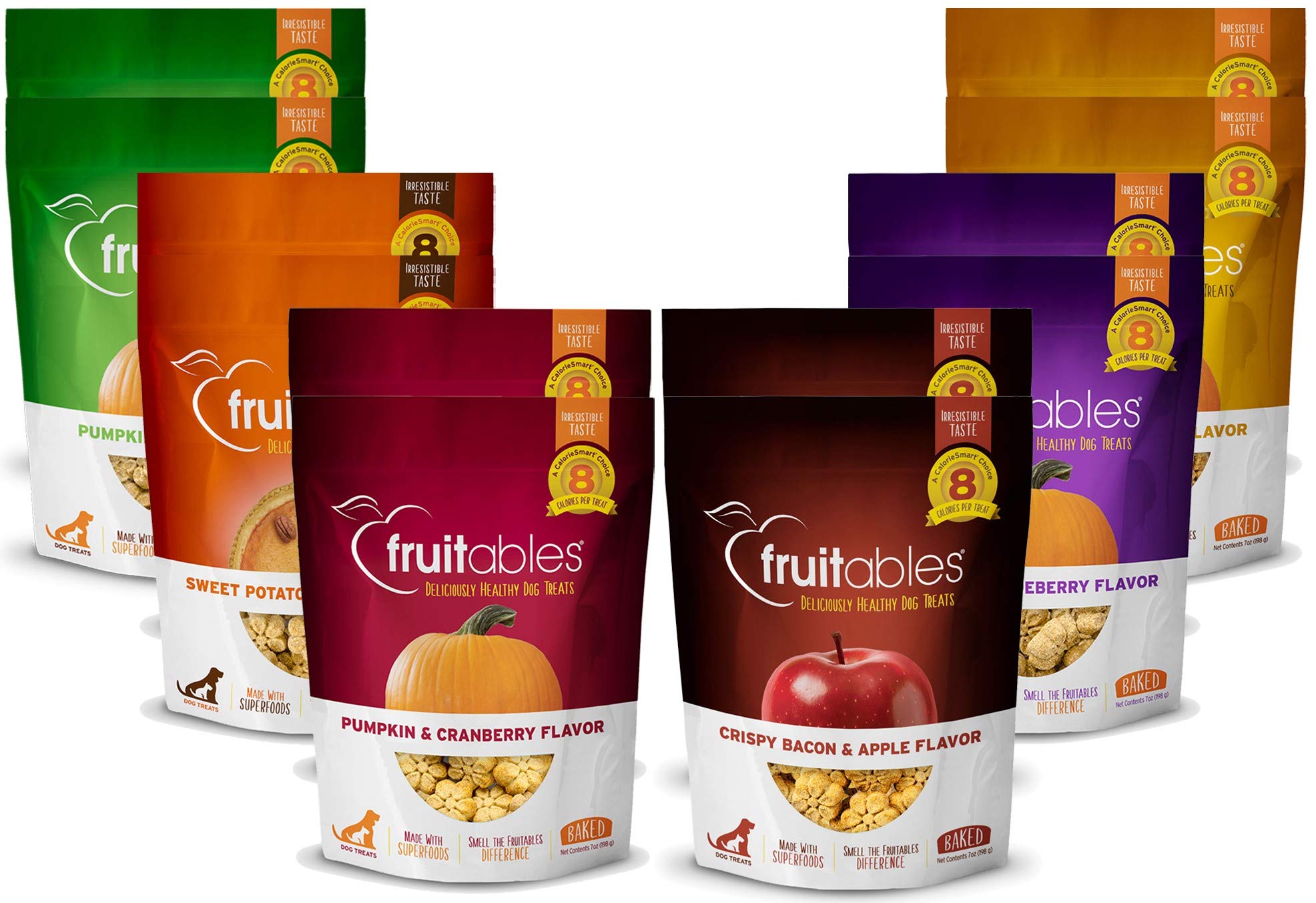 Fruitables Pumpkin Dog Treats, 7oz, Crunch Variety 12-Pack