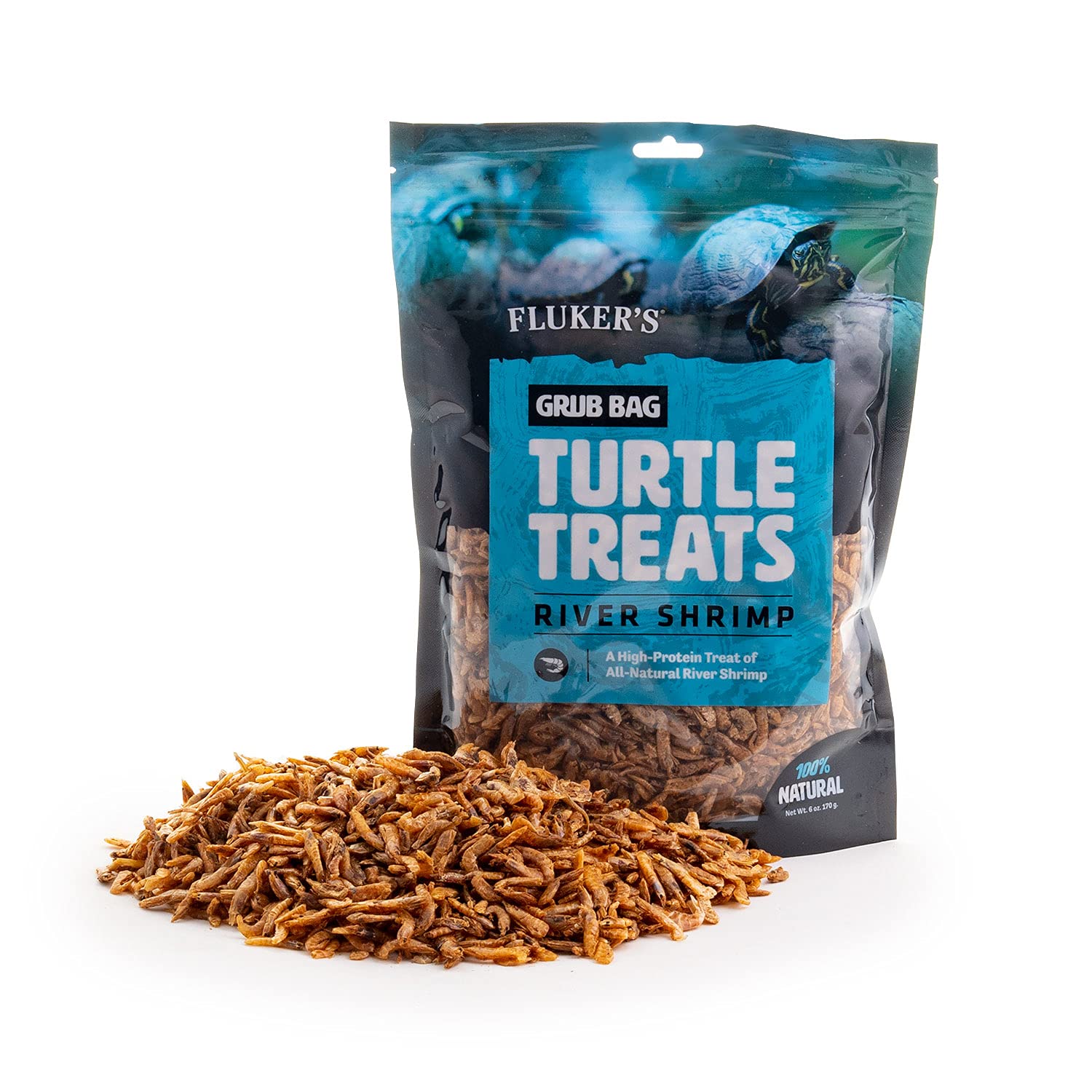 Flukers Grub Bag Turtle Treat - River Shrimp, 6-Ounces