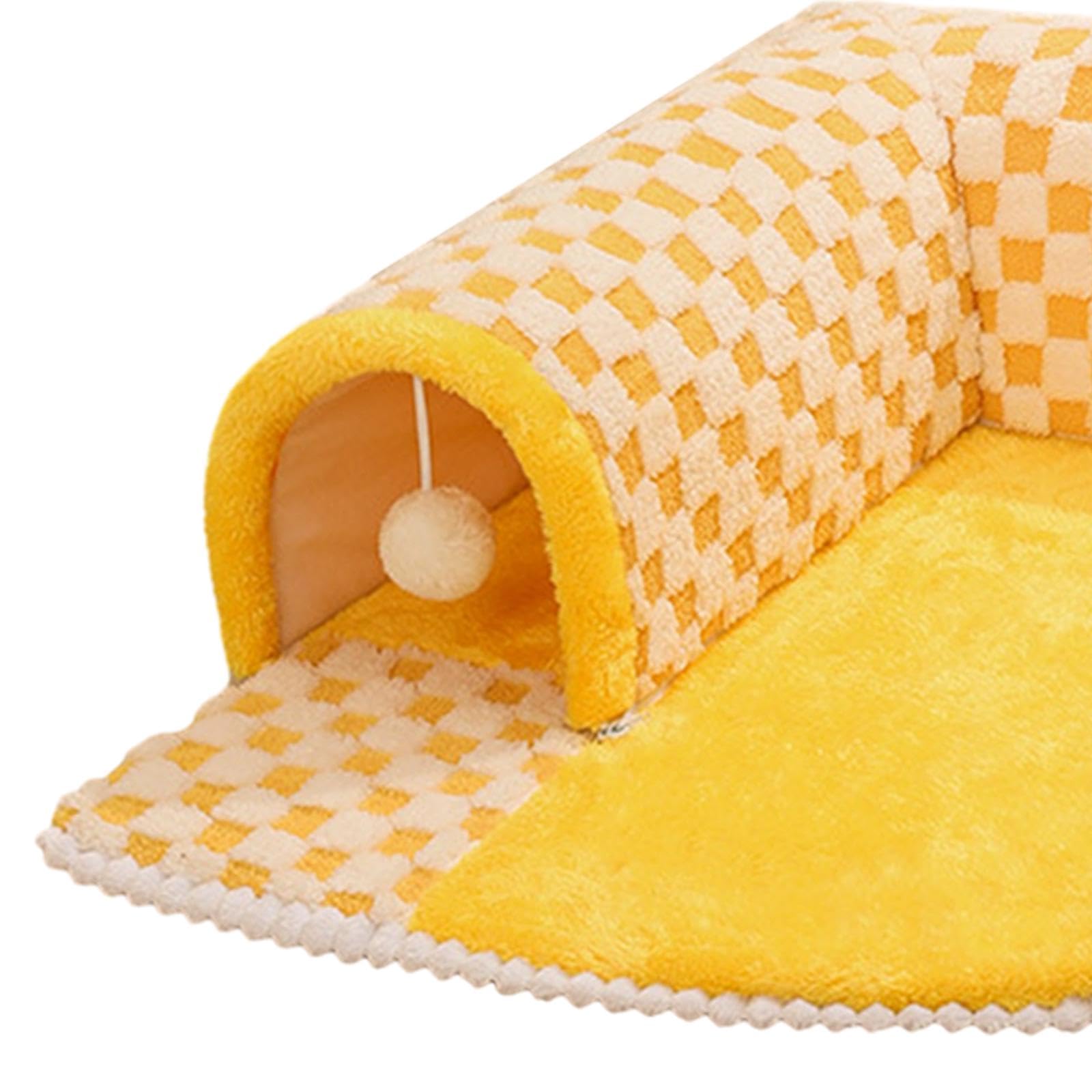 The Style Sutracat Tunnel Bed With Hanging Balls Interactive For Bunny Indoor Small Animals Yellow|Pet Supplies | Cat Supplies |