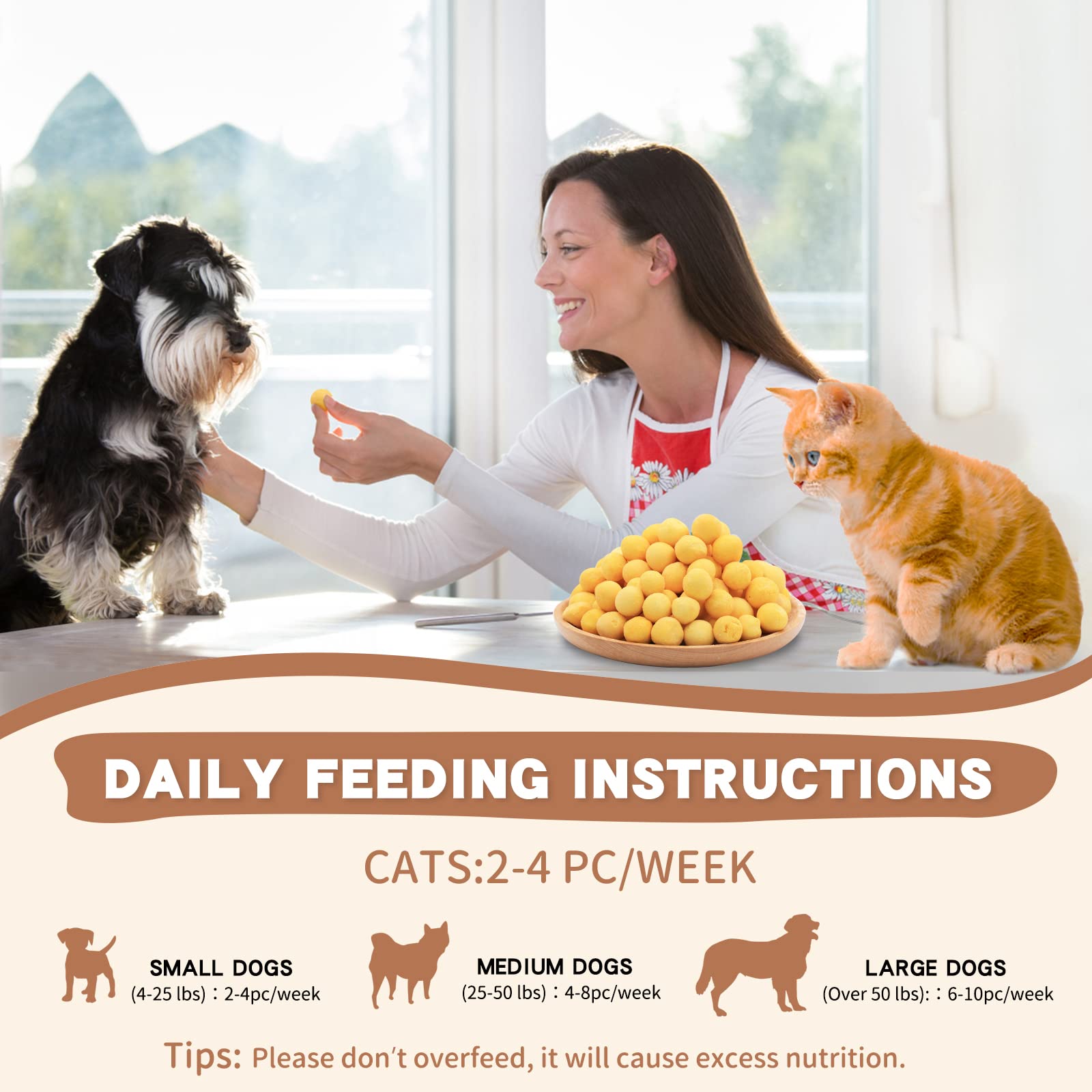 Dancing Tail Freeze Dried Cat and Dog Treats, Quail Egg Yolk, 4.6 Ounce, Limited Ingredient Healthy Snacks for Training