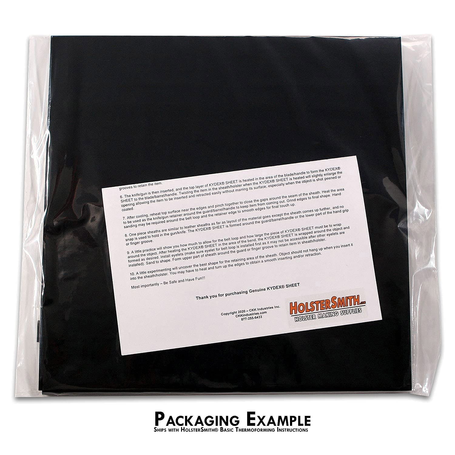 Kydex Thermoform Sheet - (Type V) - (P1 Texture) - (0080 Thickness) - (8In X 8In Sheets) - (Black) - (8 Pack) - (For Kydex Holst