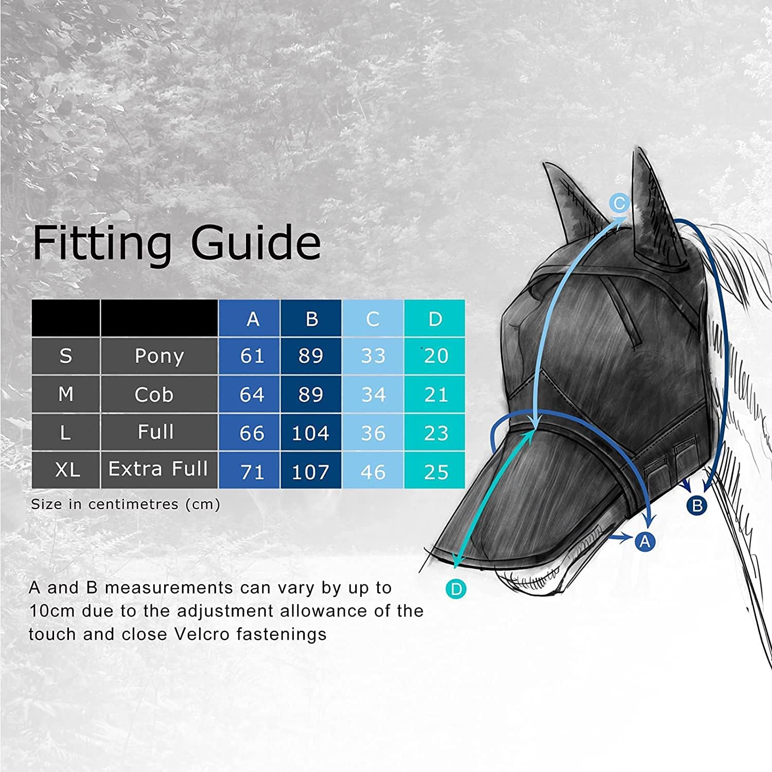 Harrison Howard CareMaster Horse Fly Mask Full Face No Ears Moonlight Silver XL Extra Full Size