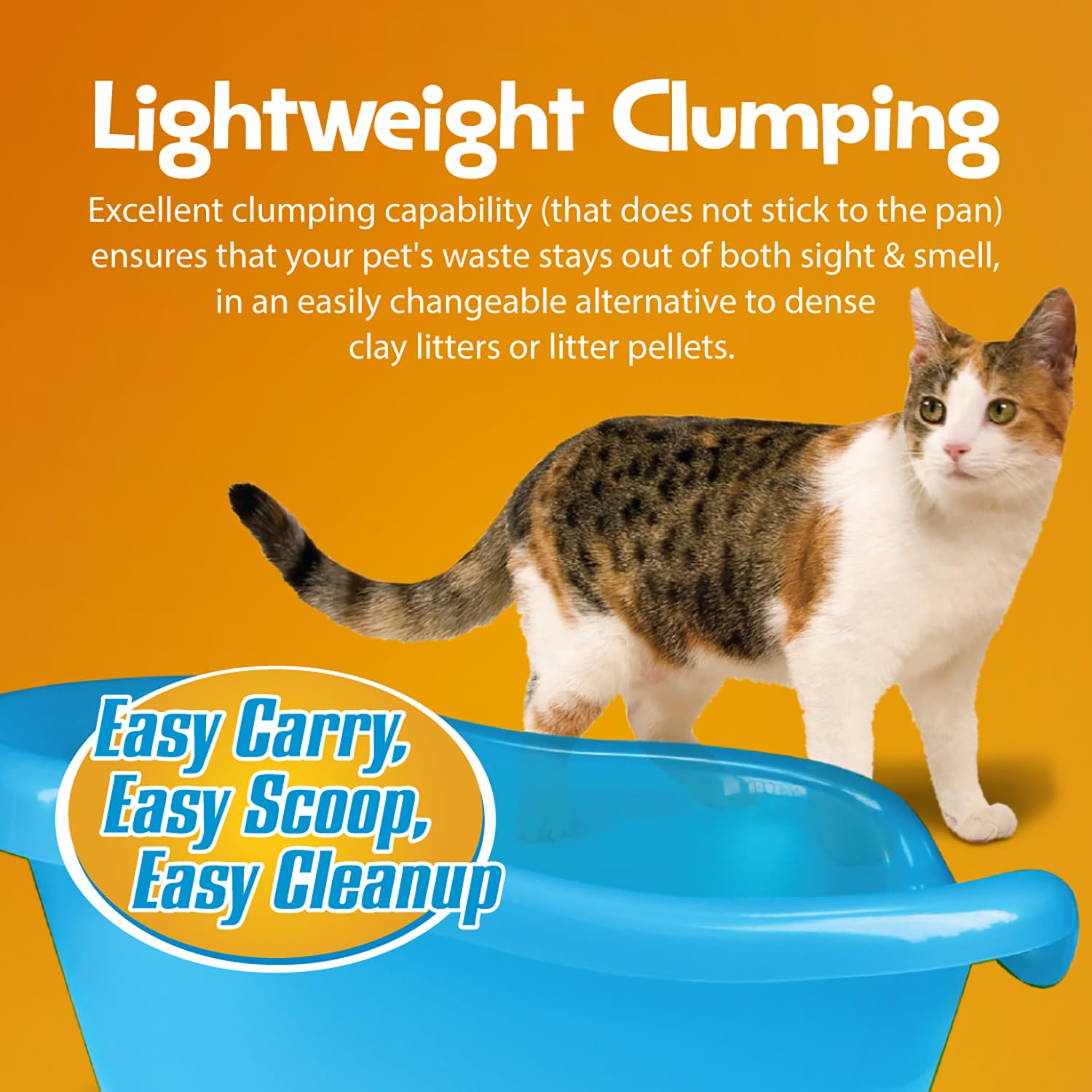 SmartCat All Natural Clumping Cat Litter, 20 lb, Chemical-Free, 99% Dust-Free, Unscented, Lightweight, Model 6506, Natural Color