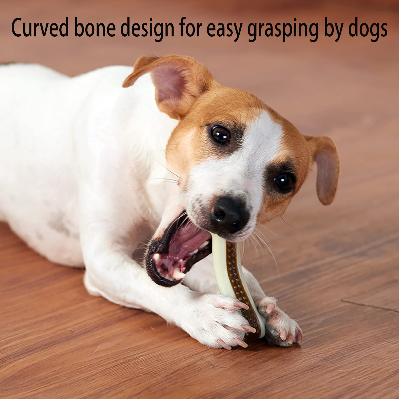 Dog Chew Toys For Aggressive Chewers, 6 Pack L Real Beef Flavor Bones,Indestructible Dog Toys For Large/Medium Breed,Pet Nylonto