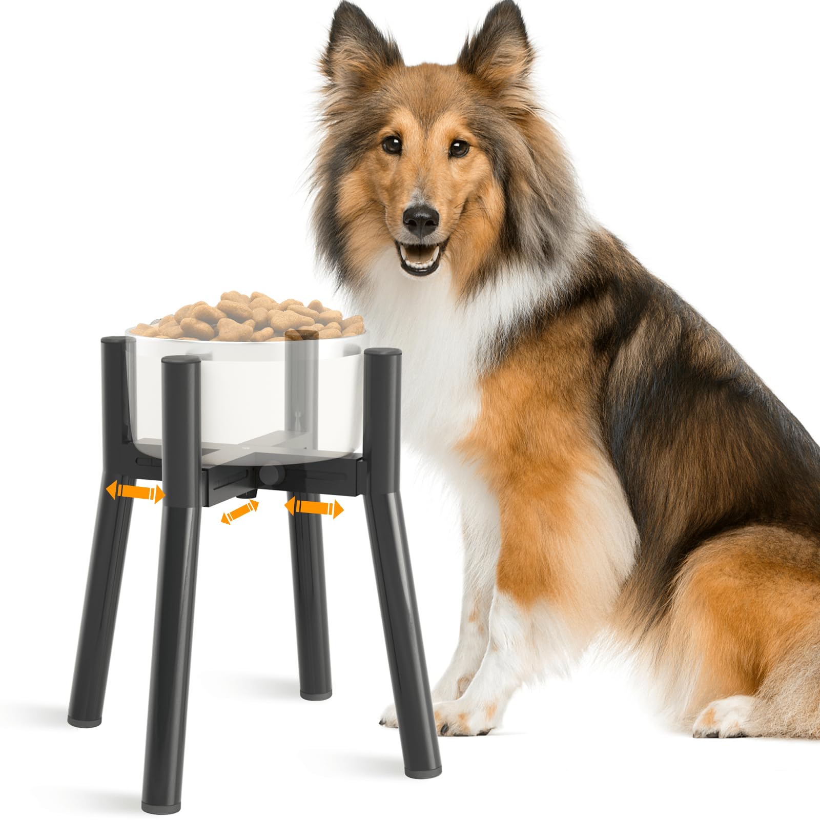 TIDANT Elevated Dog Bowl Stand for Large Dogs, Adjustable Width 7-10.6, 11 Tall Dog Food Water Stand, Bowl Not Included