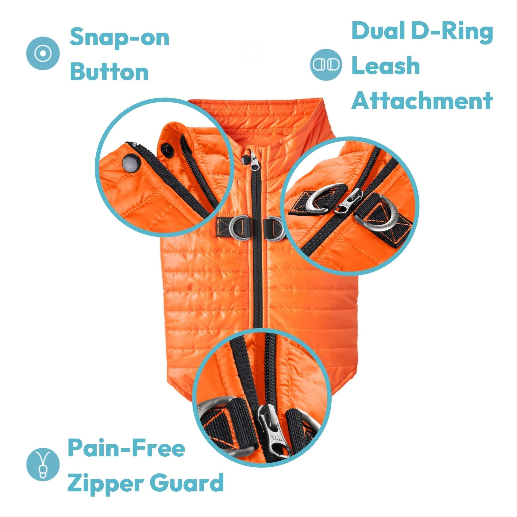 Gooby Puffer Vest Dog Jacket, X-Large, Turquoise - Ultra Thin Wind Breaker, Water Resistant, Dual D Ring Leash for Small Dogs