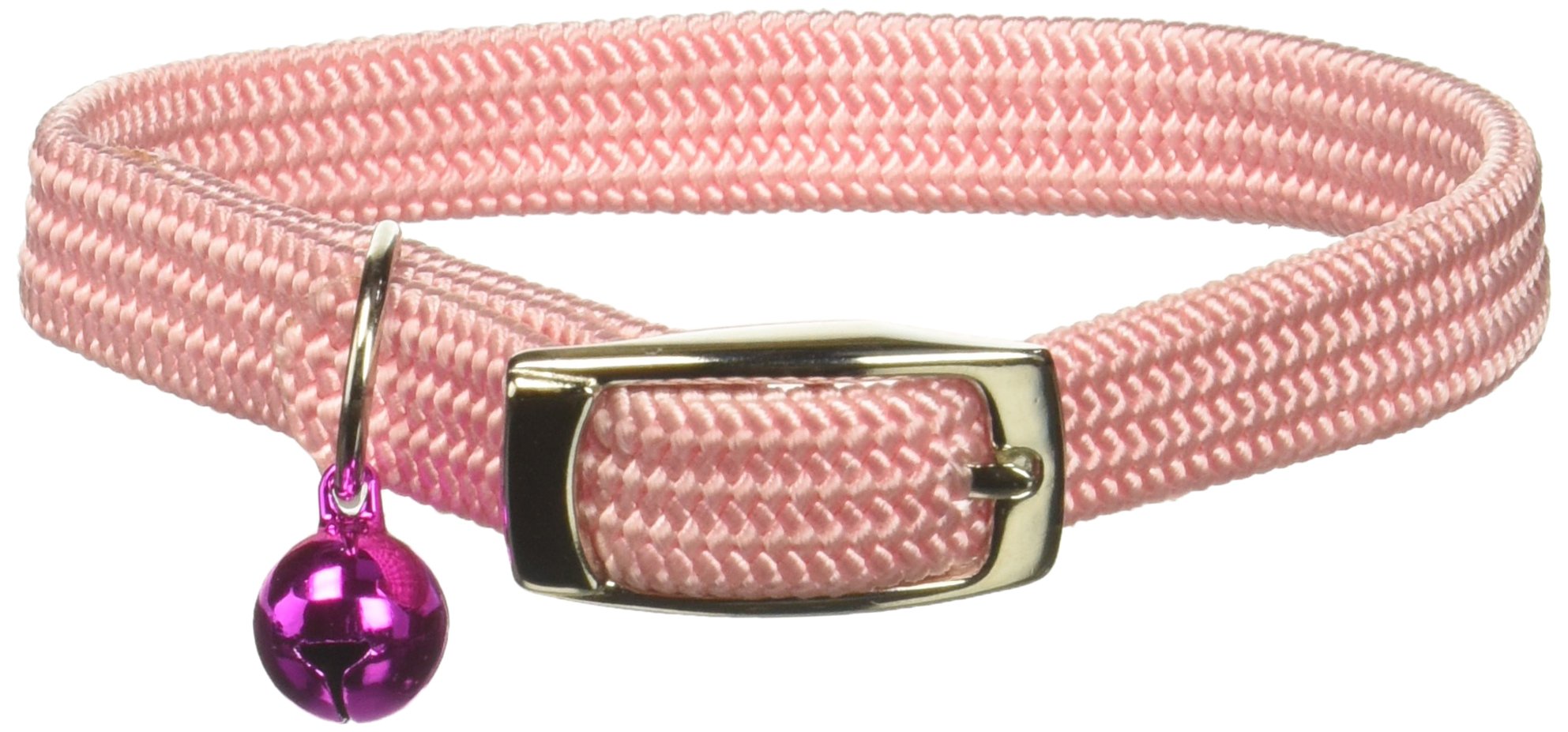 Omnipet Kool Kat Elastic Cat Safety Collar With Bell, Pink, 10'