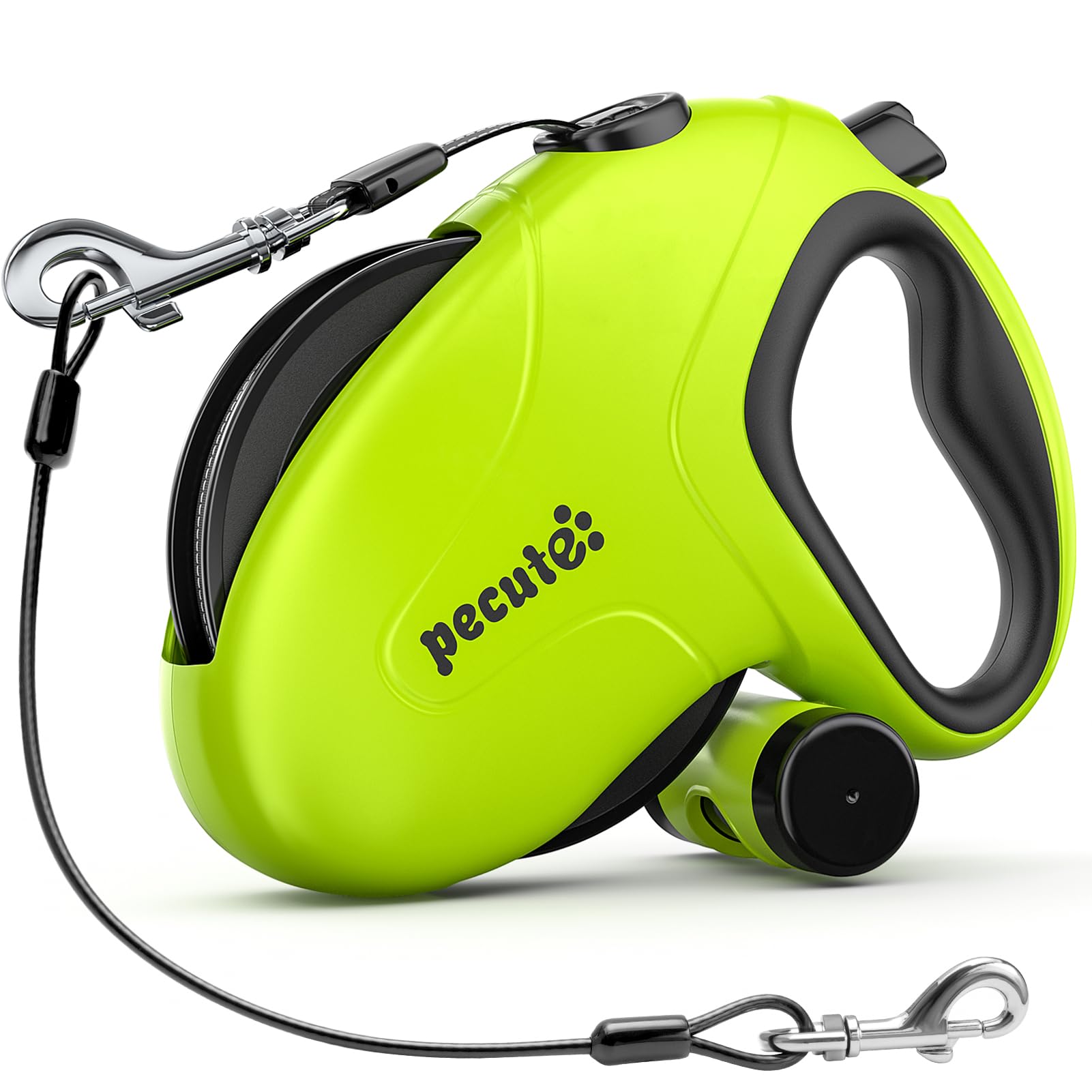 Pecute 26ft Retractable Dog Leash with Poo Bag Holder, Chew Proof Dog Leash with 360 Tangle-Free Extended, Anti-Slip Handle & Qu