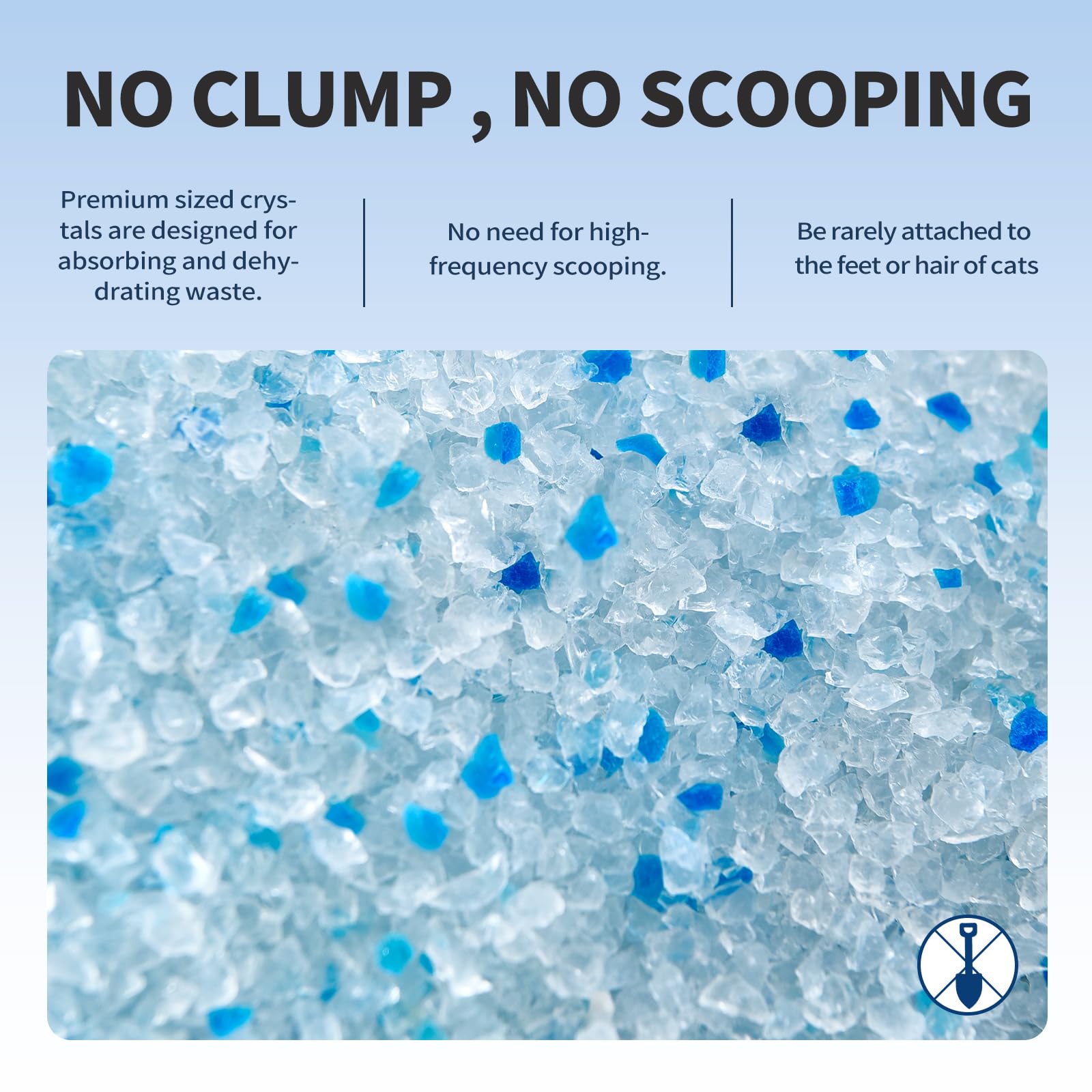 ABCPET Cat Litter Crystals - Non-Clumping, Low Dust, Odor Control - 25.8 lbs (6 x 4.3 lb Packs) - Transparent, Model: Cat