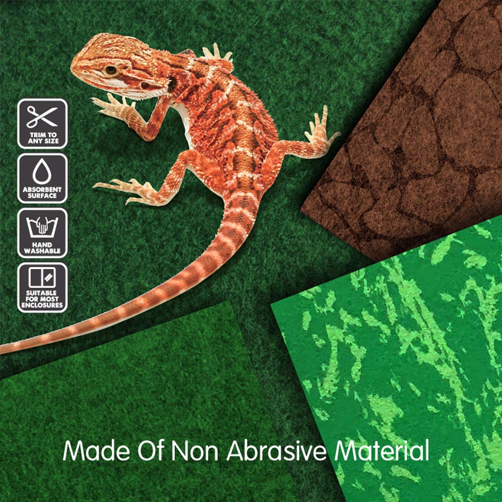 Mclanzoo Reptile Carpet, 30 * 12In Pet Terrarium Liner,Reptiles Cage Mat/Substrate For Snakes, Chameleons, Geckos And Kitchen Use(2Sheets) With Tweezers Feeding Tongs
