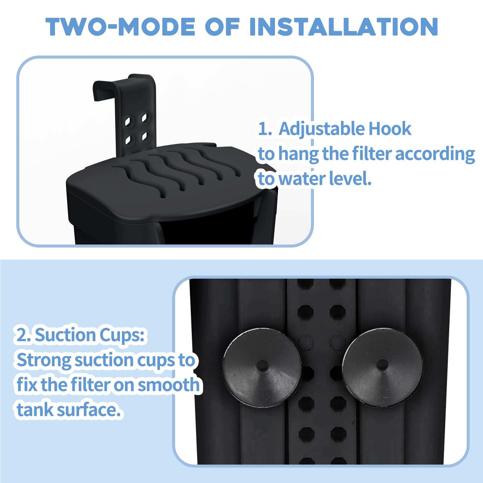 Moonorange Aquarium Filter(3.5W), Fish Tank Filter, Turtle Tank Filter, Low-Water Filter For Small Fish Tank, Reptile Tank Up To