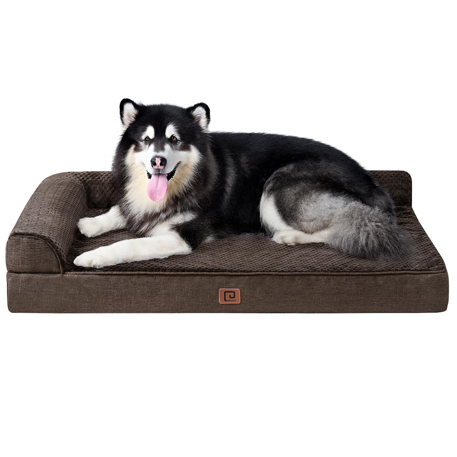 Eheyciga Memory Foam Orthopedic Xxl Dog Bed, Washable Dog Bed With Waterproof Lining Removable Cover, Extra Large Giant Dog Bed Sofa With Nonskid Bottom Pet Couch Bed, 48X36 Inches, Brown