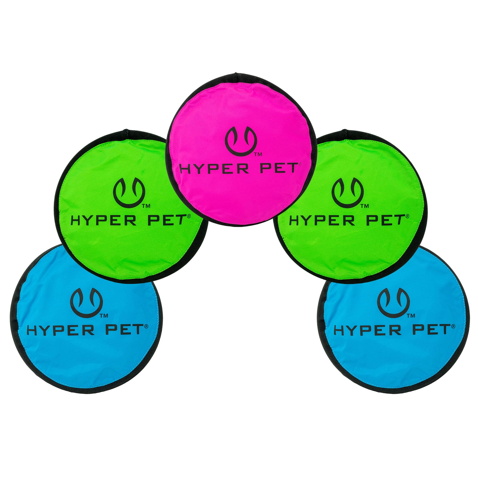 Hyper Pet Flippy Flopper 9'' Flying Disc Soft Dog Toy, Floats In Water & Safe On Teeth, For All Breeds, Pack Of 5 (Colors May Va