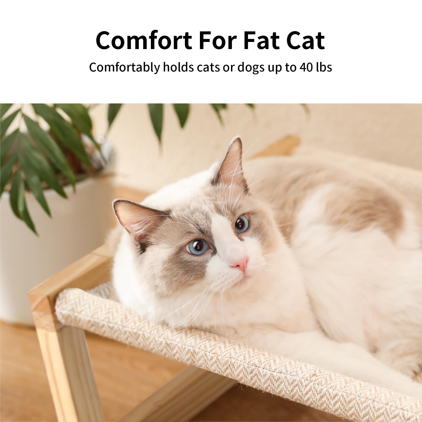 Fukumaru Dog Bed, Large Breathable Cat Bed, Wooden Cat Hammock For Outdoor, 21 X 16.5 Inch Elevated Pet Furniture Suitable For Kitty, Puppy, Rabbit, Bunny And Small Animal