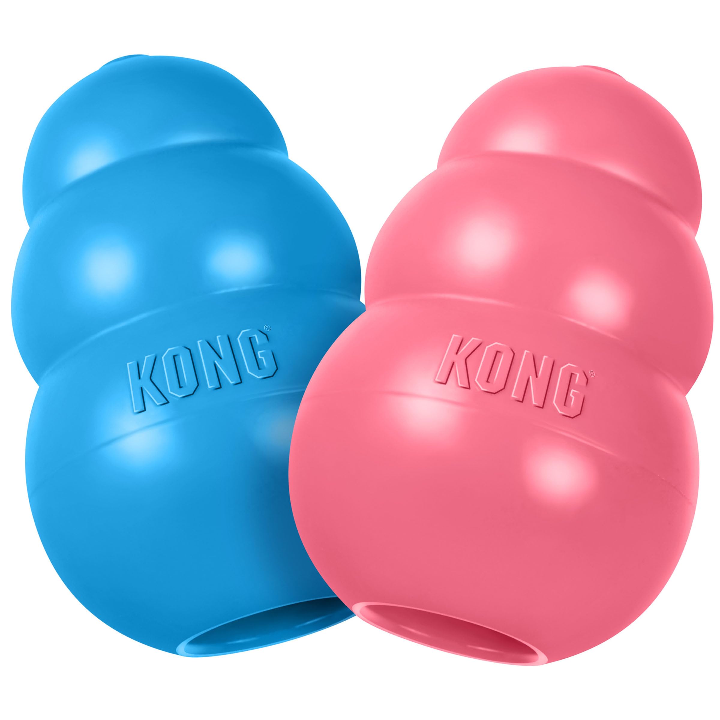 KONG Puppy Classic Toy - 2 Pack - Soft Natural Rubber for Teething, Enrichment, Crate Training & Chew Behavior Training