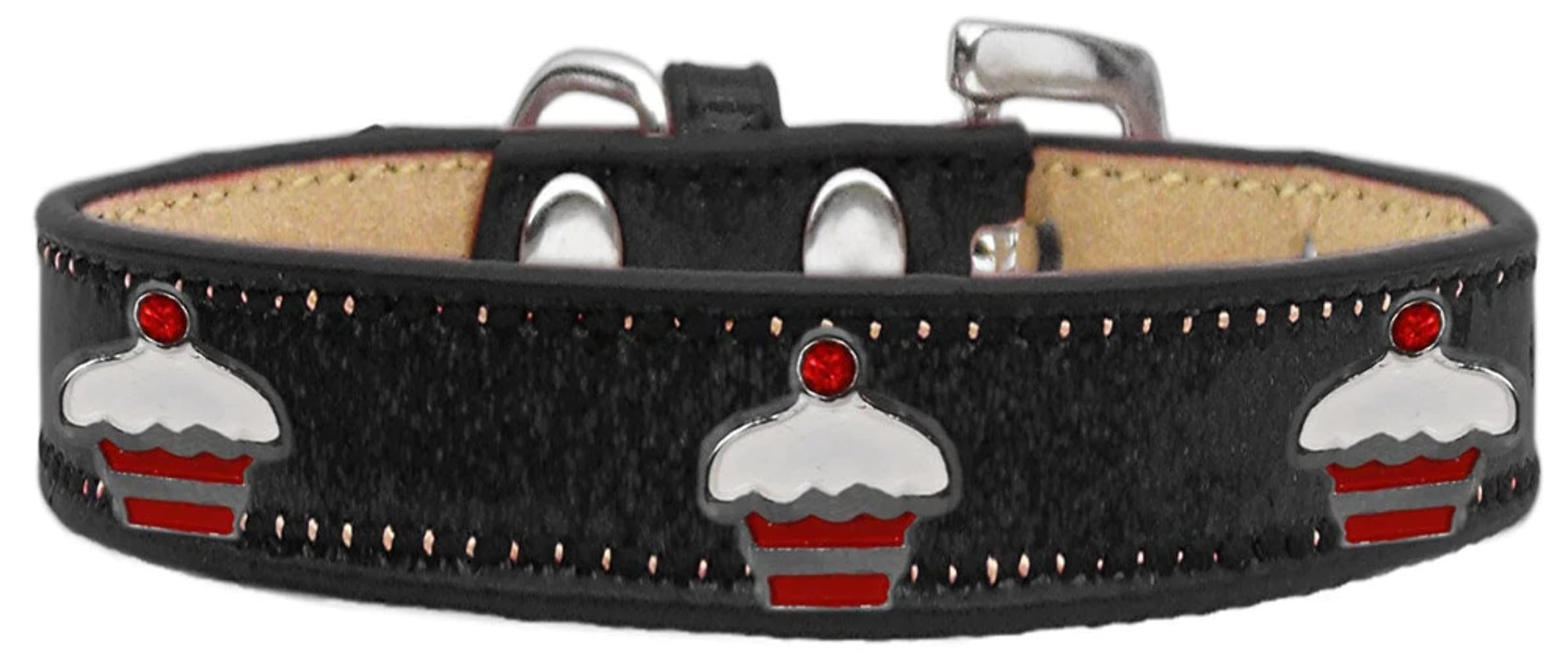 Christmas Dog, Puppy & Pet Widget Ice Cream Collar, Red Cupcake Emerald Green 14