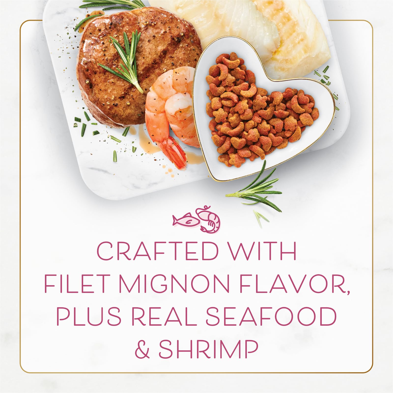 Fancy Feast Purina Filet Mignon Flavor with Real Seafood & Shrimp Dry Cat Food, 16 OZ (Pack of 3)