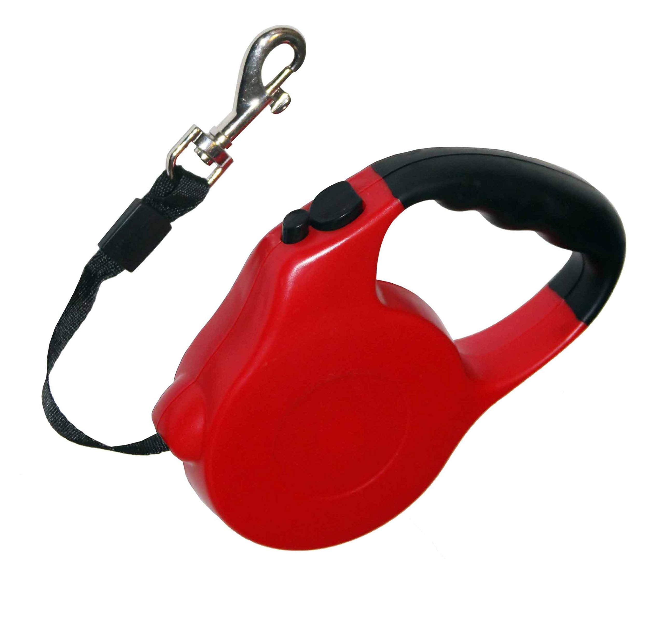 Retractable Dog Leash, 2 Release Stop Buttons, 16Ft Strong Nylon Belt, Abs, One Hand Brake, For Dogs Up To 45 Lbs, Red