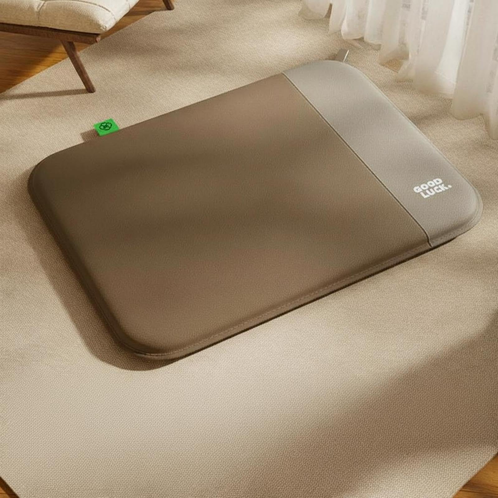 HEAVENGLOW Orthopedic Dog Bed Waterproof PU Leather Removable Cover Suitable for Average and Small Animals Brown Coffee 76 * 55c