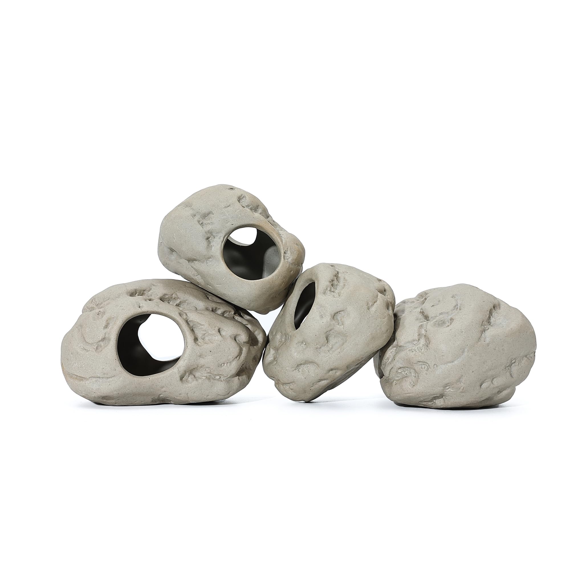 Alegi Aquarium Rock Cave Decor For Shrimp Cichlid Hiding Breeding (Set 4)