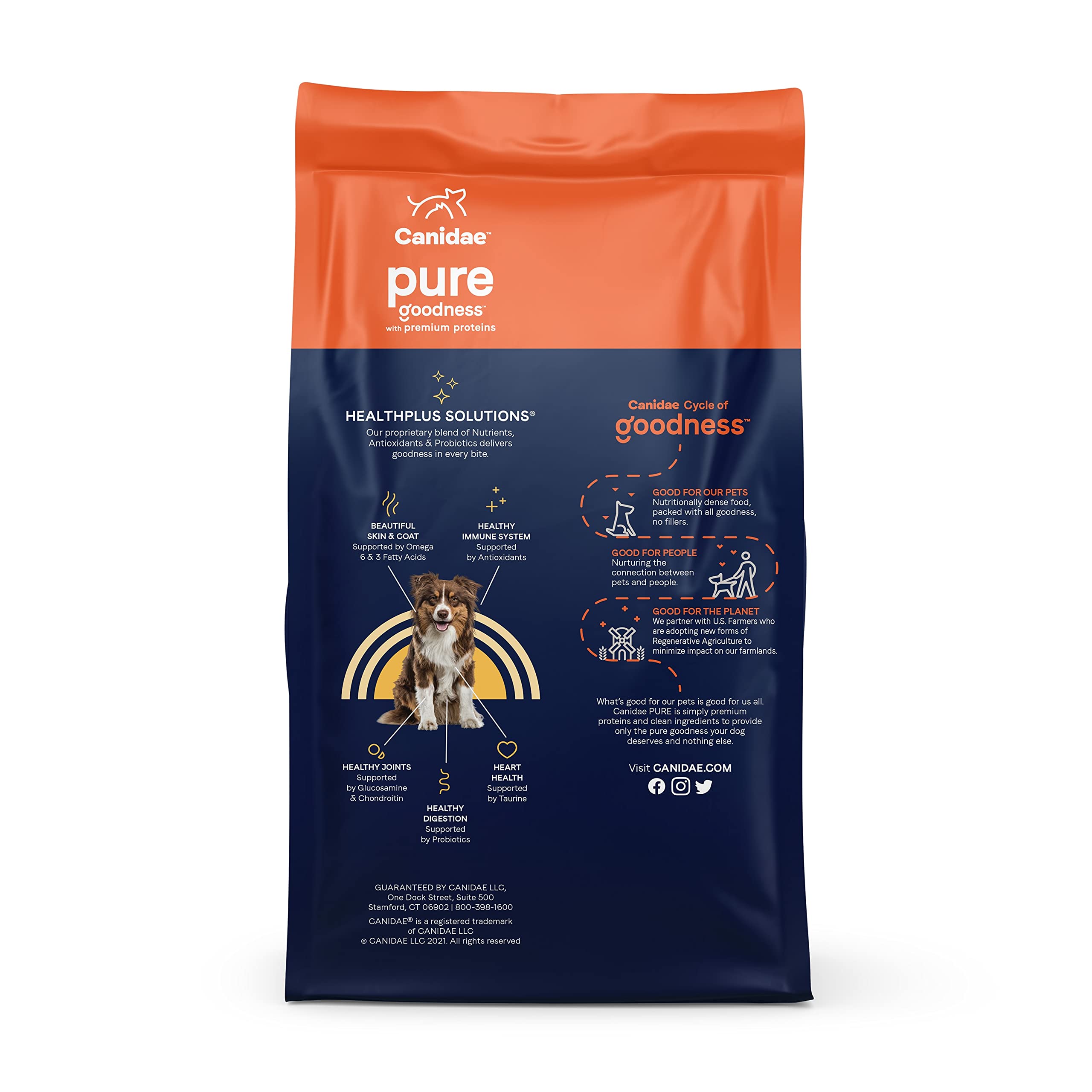 Canidae Pure Farm to Bowl Free-Range Chicken, Lentil & Potato Grain-Free Dry Dog Food, Adult, 22lb