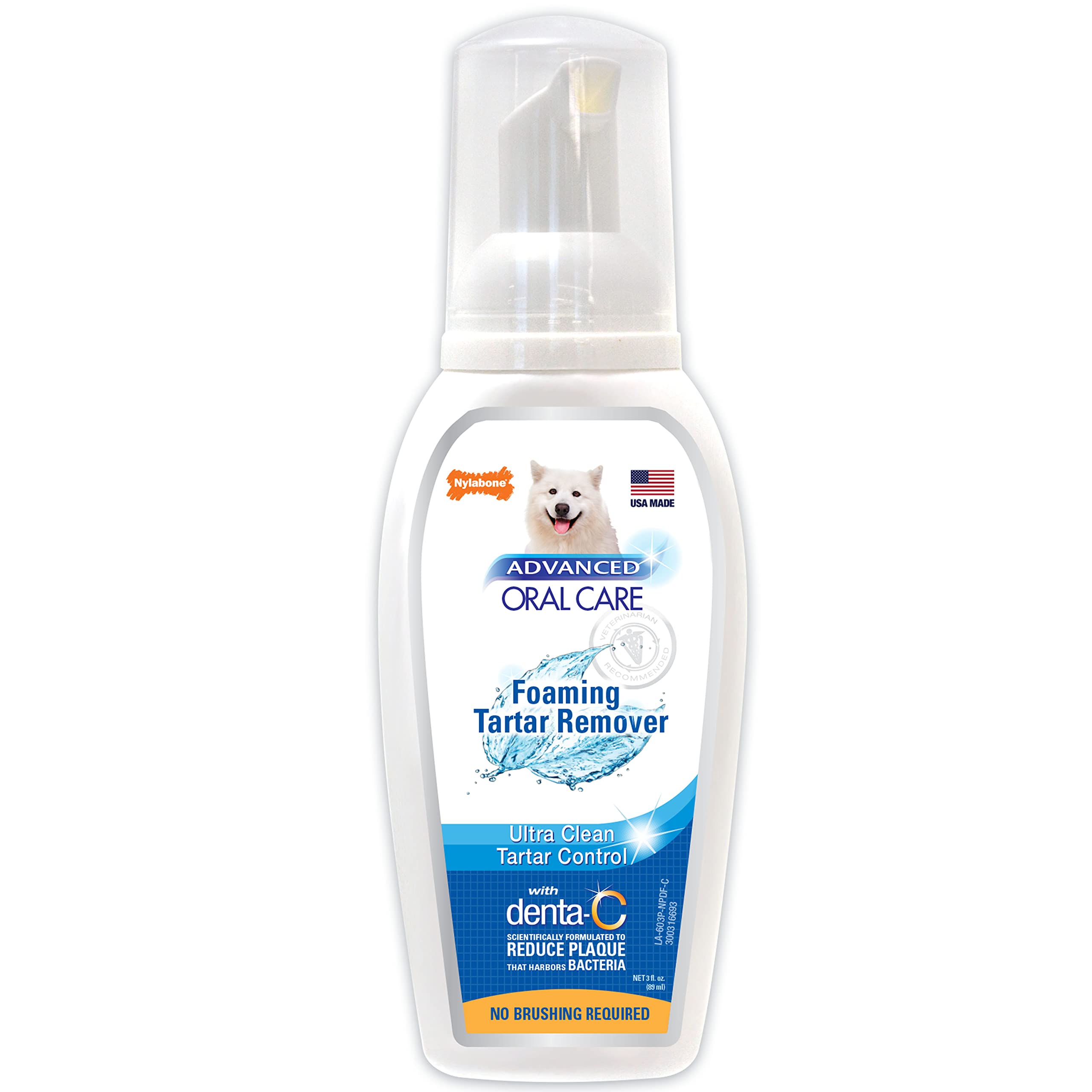 Nylabone Advanced Oral Care Foaming Dog Tartar Remover  Dog Breath Freshener & TeethCleaning Foam (4 oz.)