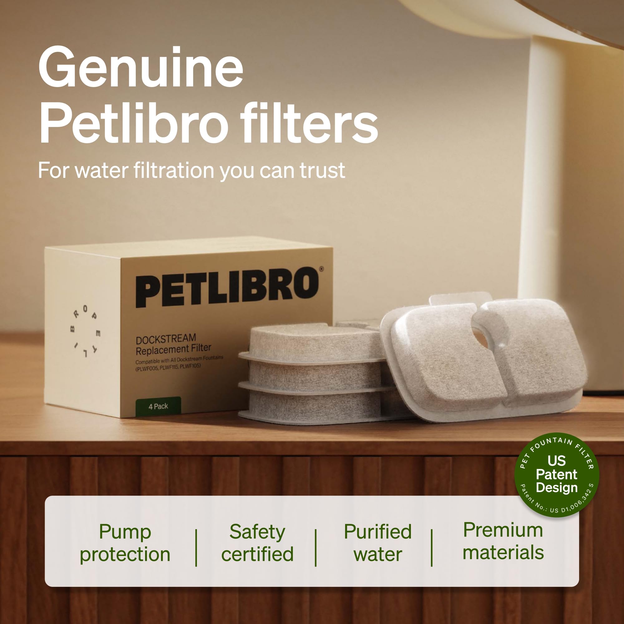 PETLIBRO Cat Water Fountain Filter Replacement, 8 Packs Pet Fountain Filter & Sponges for Dockstream WF106/WF116/WF105/WF115/WF0