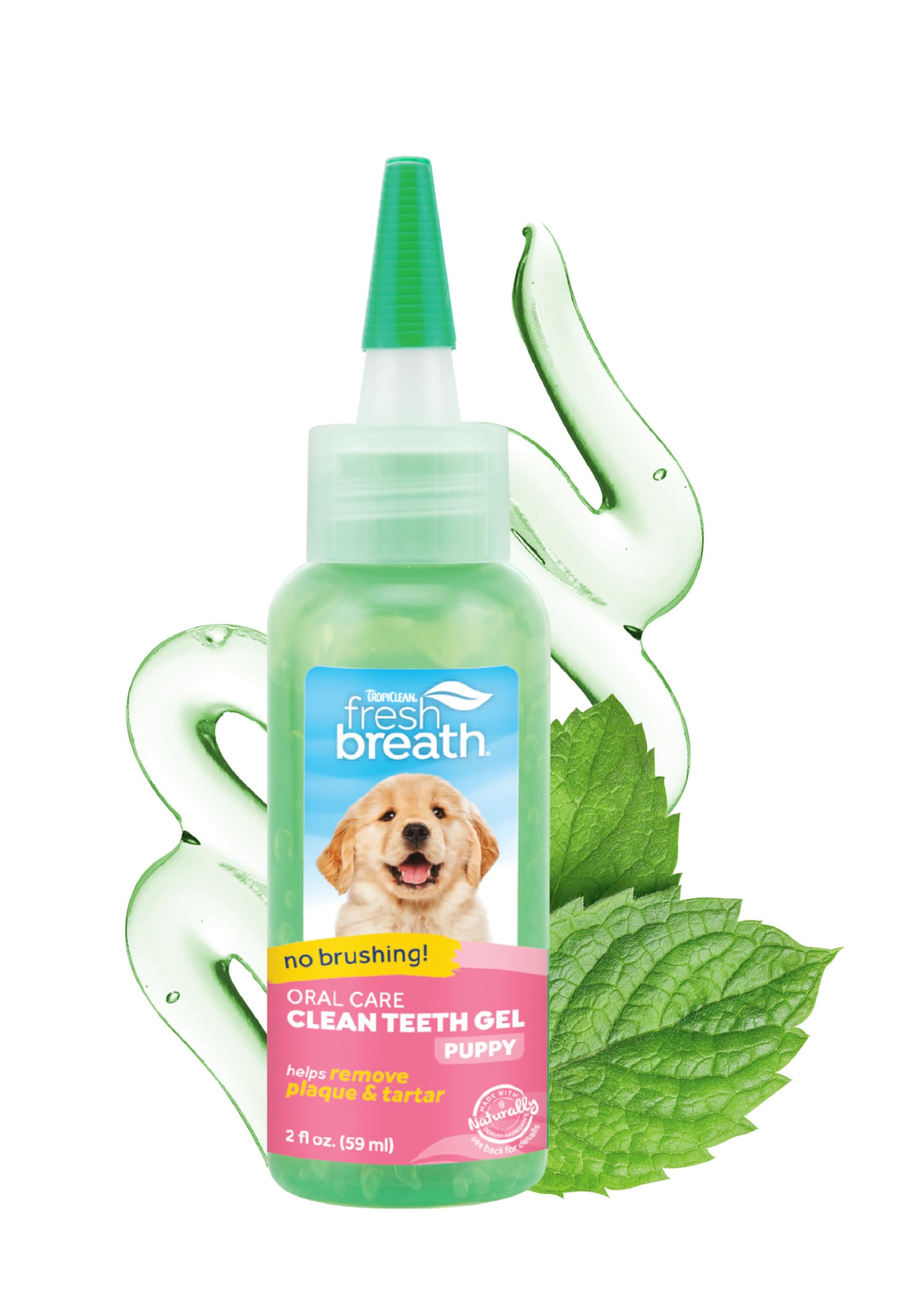 TropiClean Fresh Breath Dog Toothpaste for Teeth Cleaning, Breath Freshener, Easy to Use Plaque & Tartar Remover Gel, No Toothbr