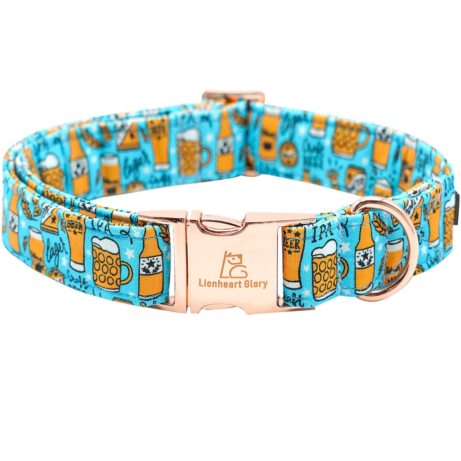 Lionheart Glory Blue Summer Party Collar - Soft, Durable, Adjustable For Large Dogs