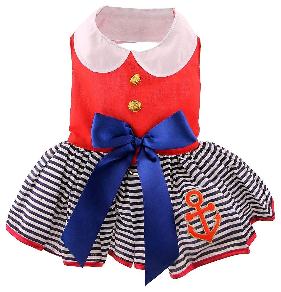 Doggie Design Sailor Girl Dress With Matching Leash Dd 70888 Xsmall