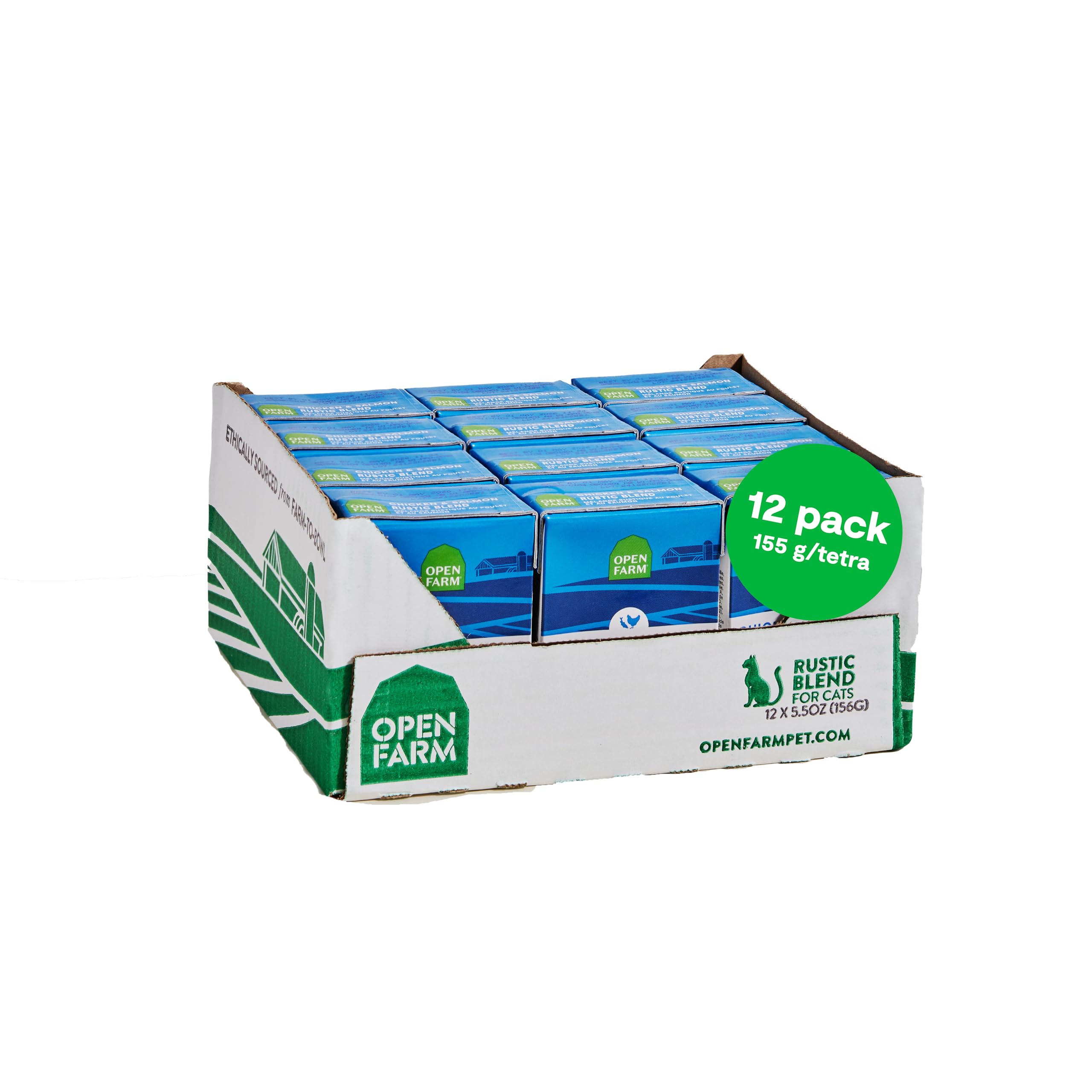 Open Farm Chicken & Salmon Blend Wet Cat Food, Complete Meal or Food Topper with Responsibly Sourced Meat and Superfoods Without