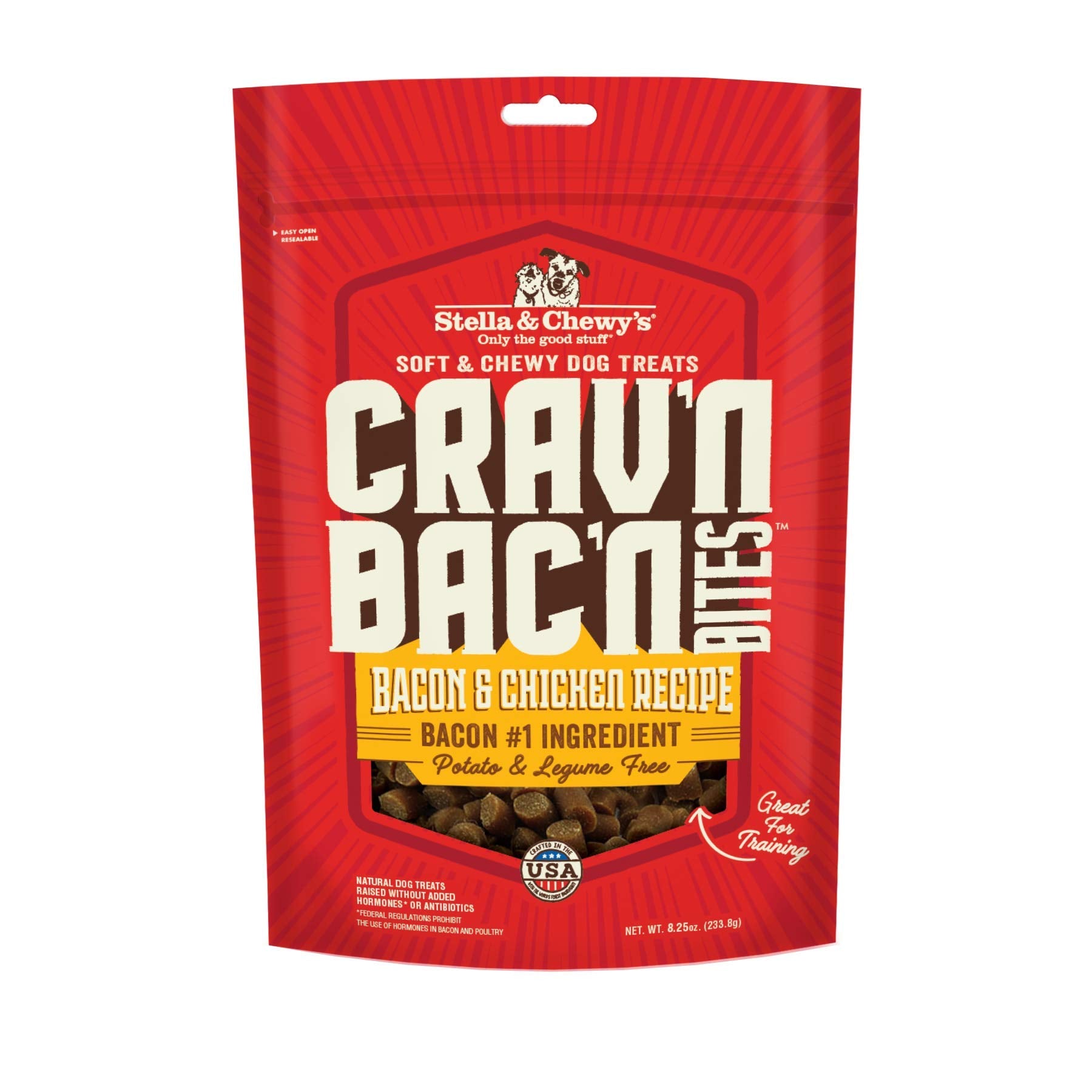 Stella & Chewys Cravn Bacn Dog Treats Bacon & Chicken Recipe, 8.25 oz. Bag