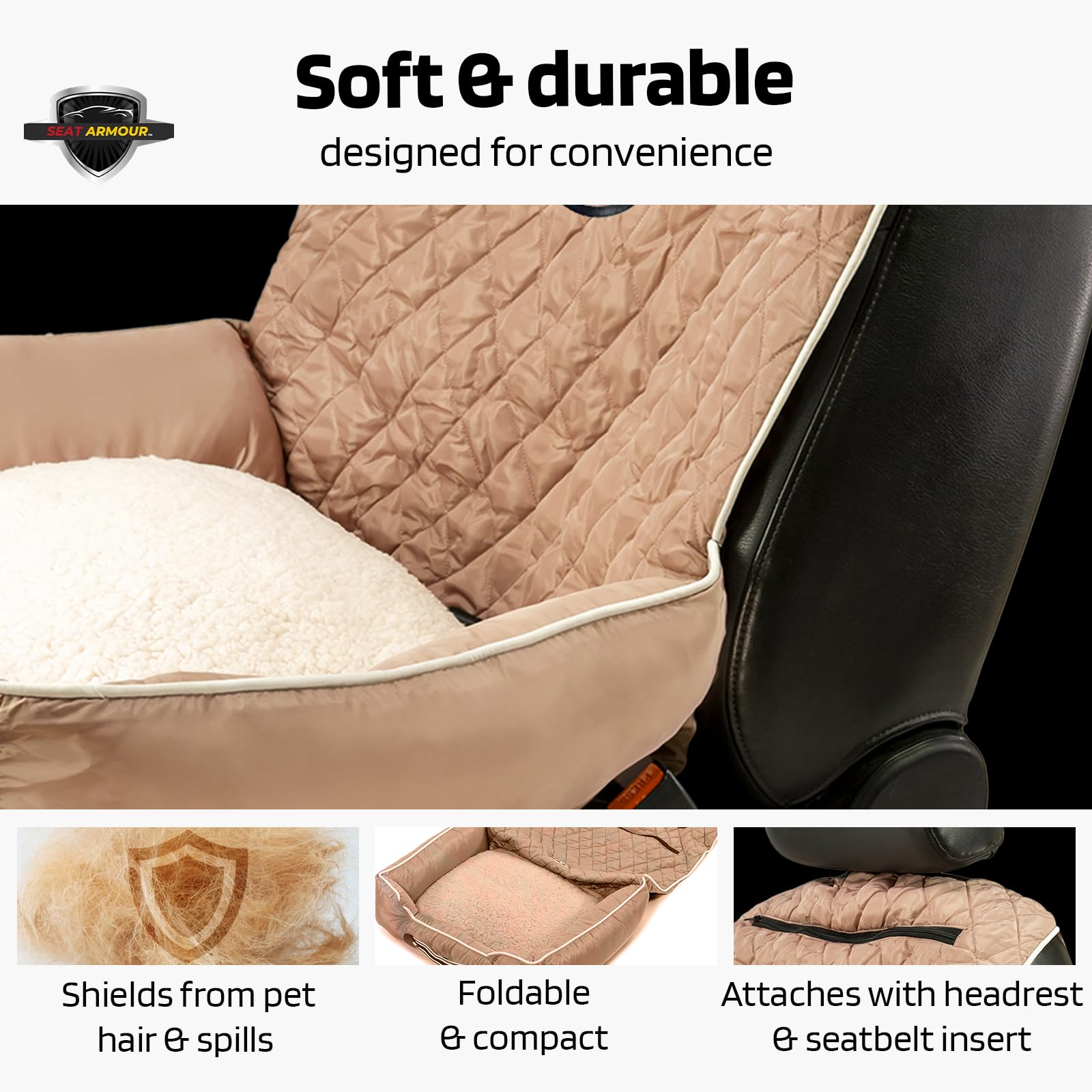 Comfort Tan Pet Bed and Car Seat