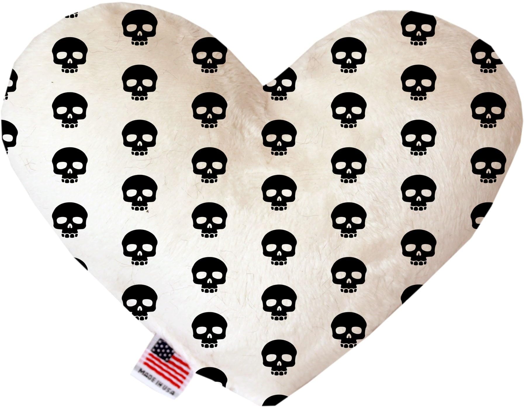 Pet and Dog Plush Heart or Bone Toy, "Skulls Group" (Available in different sizes, and 12 different pattern options!) Green Camo Skulls 6" Plush Heart