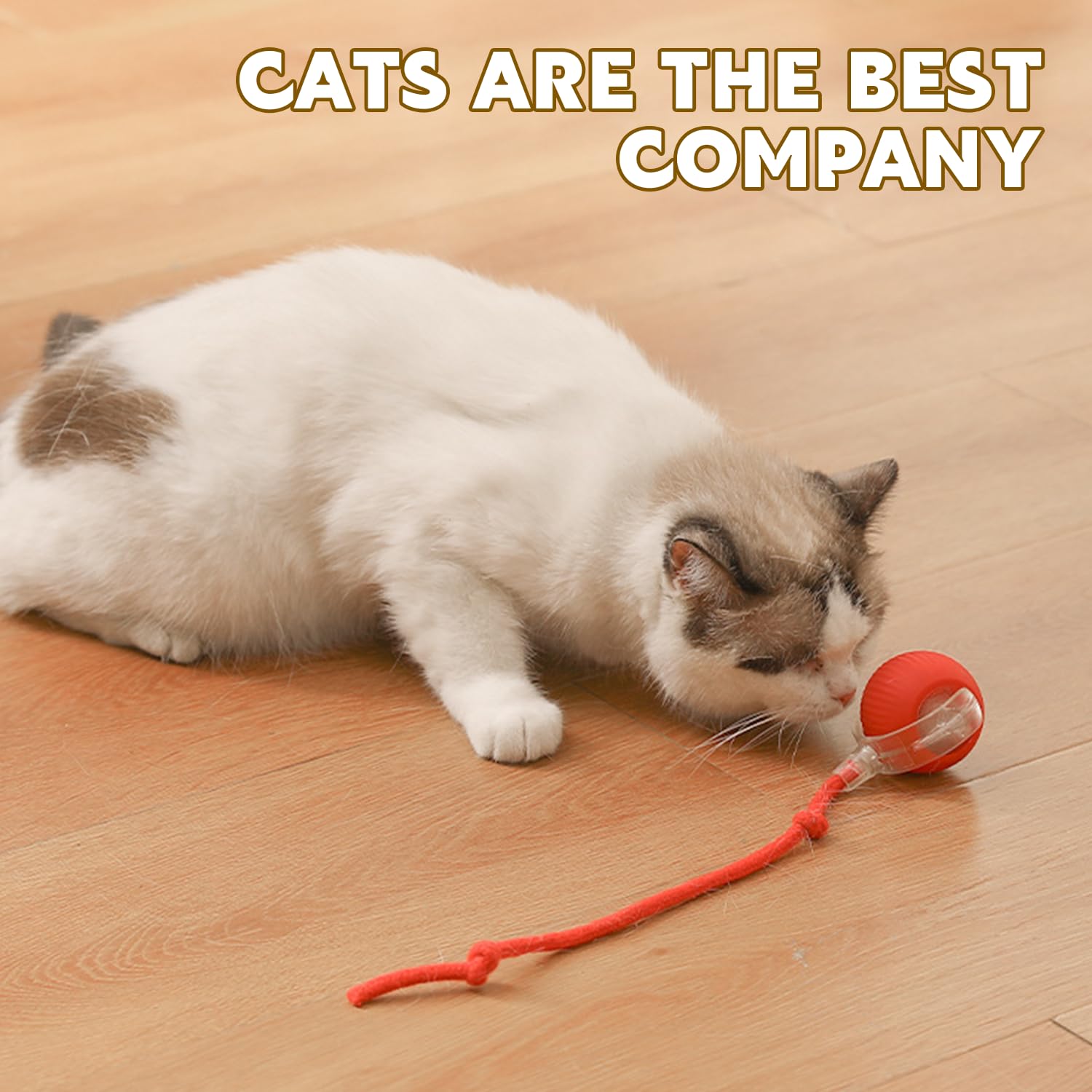 Dvhnmk Chewie Viral 360 Smart Automatic Rolling Pet Ball - Interactive Dog & Cat Toy (Red)