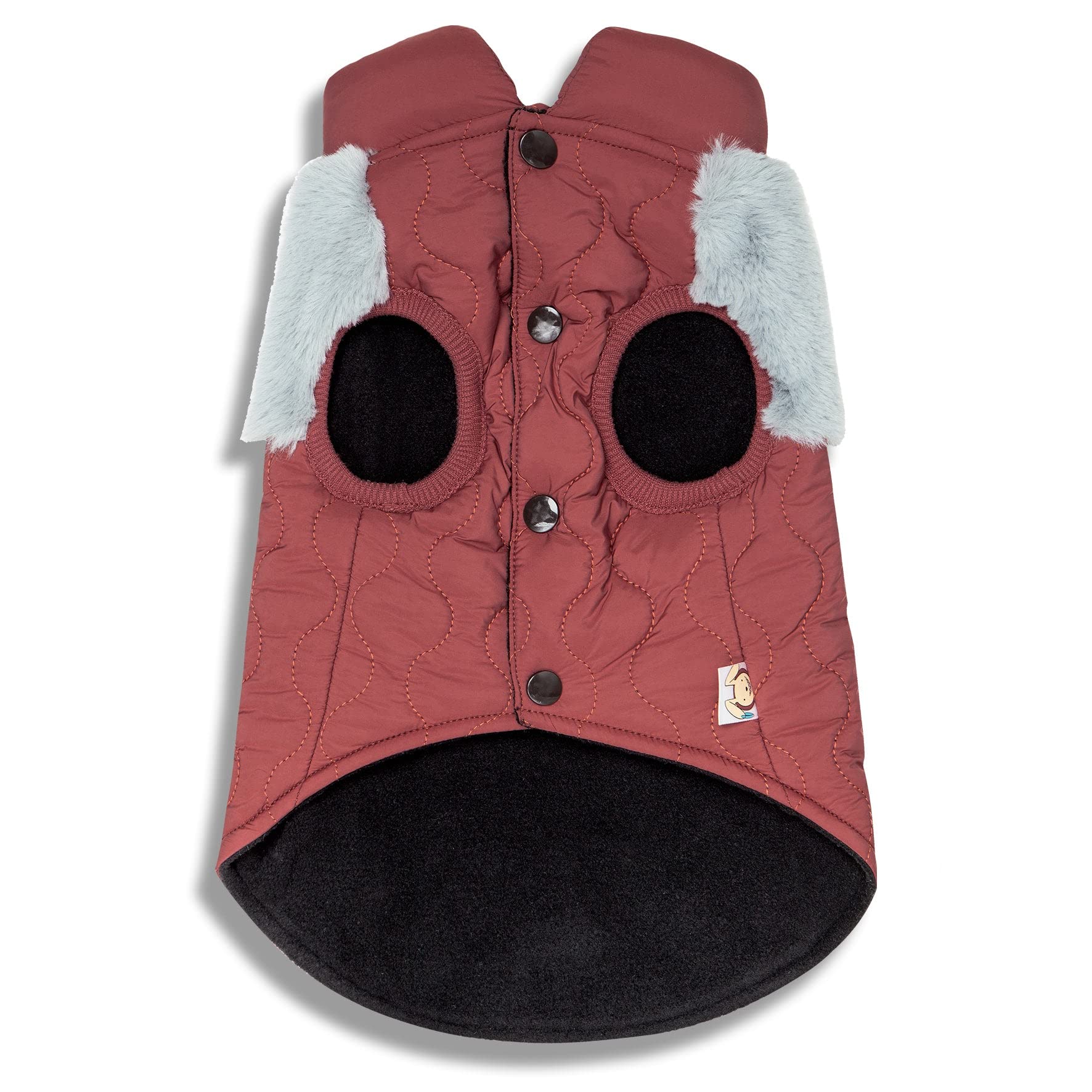 Touchdog 'Furrost-Bite' Fur And Fleece Fashion Dog Jacket, X-Small, Red