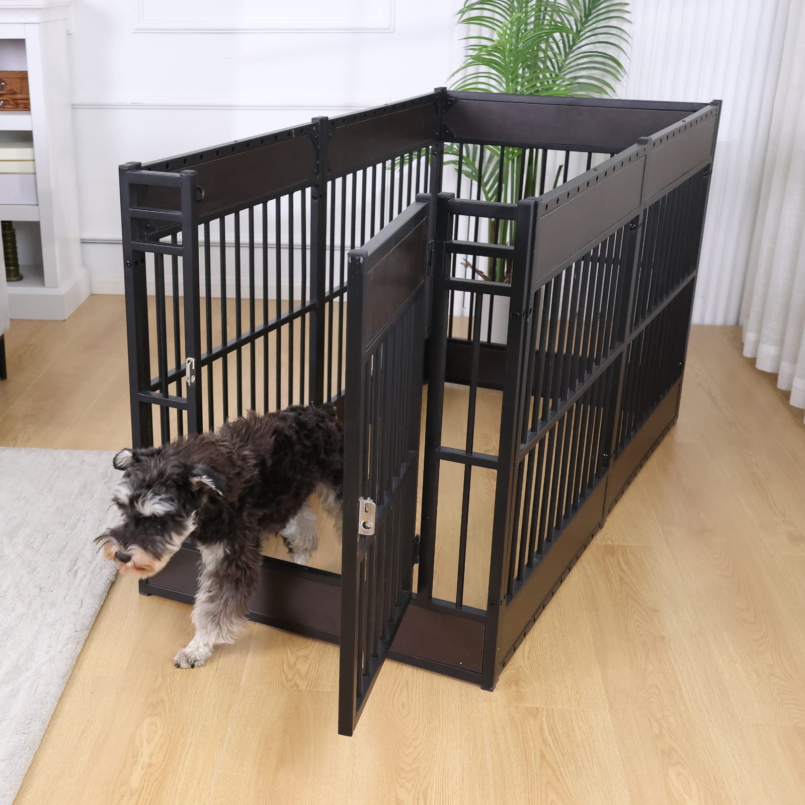RYpetmia Dog Playpen, 31.5" Heavy Duty Metal Indoor Puppy Pen, Safe and Sturdy, Black