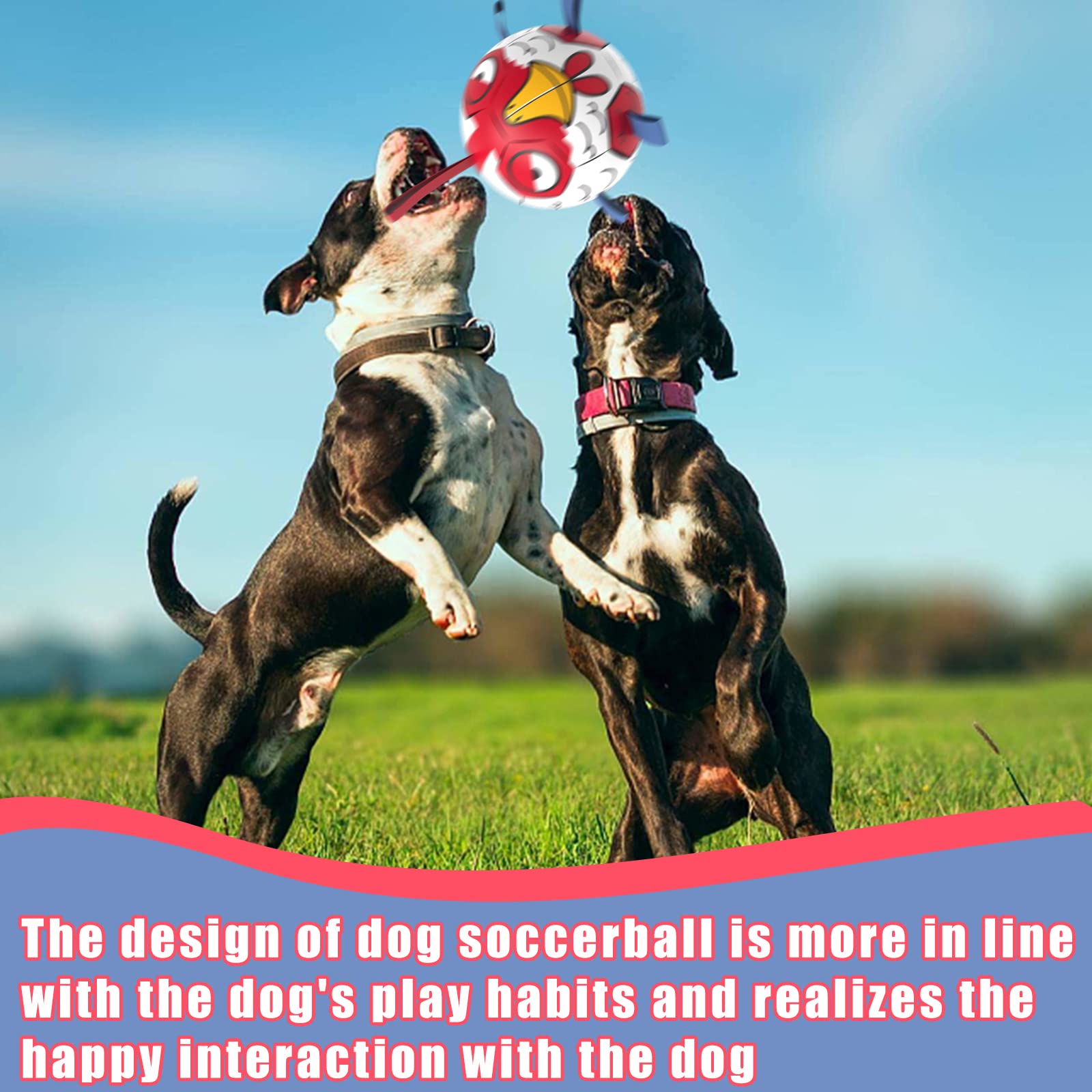 Qdan Chicken Dog Toys Soccer Ball With Straps, Interactive Toys For Tug Of War, Puppy Birthday Gifts, Dog Water Toy, Durable Bal