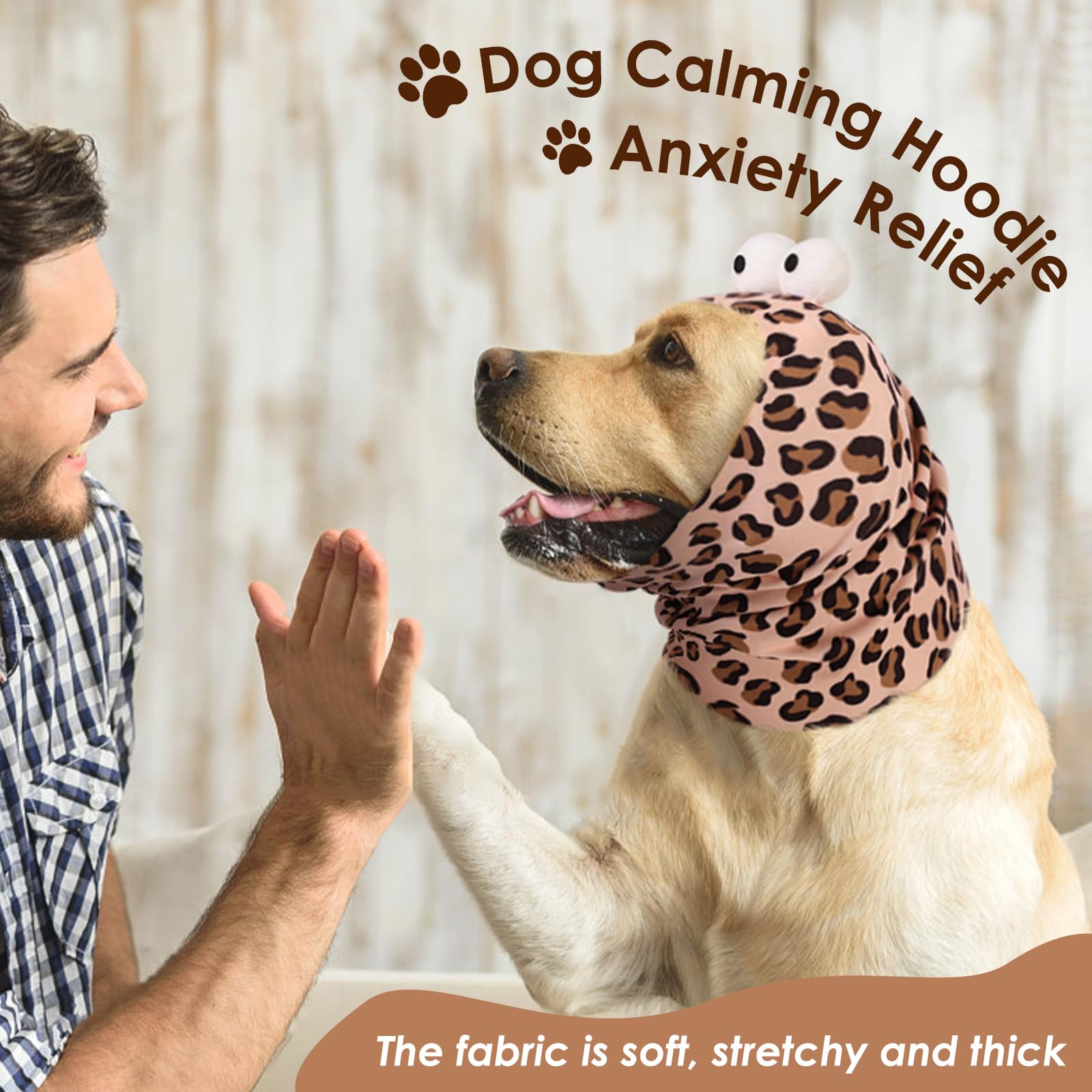 Sawmong Dog Calming Hoodie With Ear Covers For Noise, Fireworks & Anxiety Relief, No Shake Ear Wraps, Dog Ear Muffs & Protector,