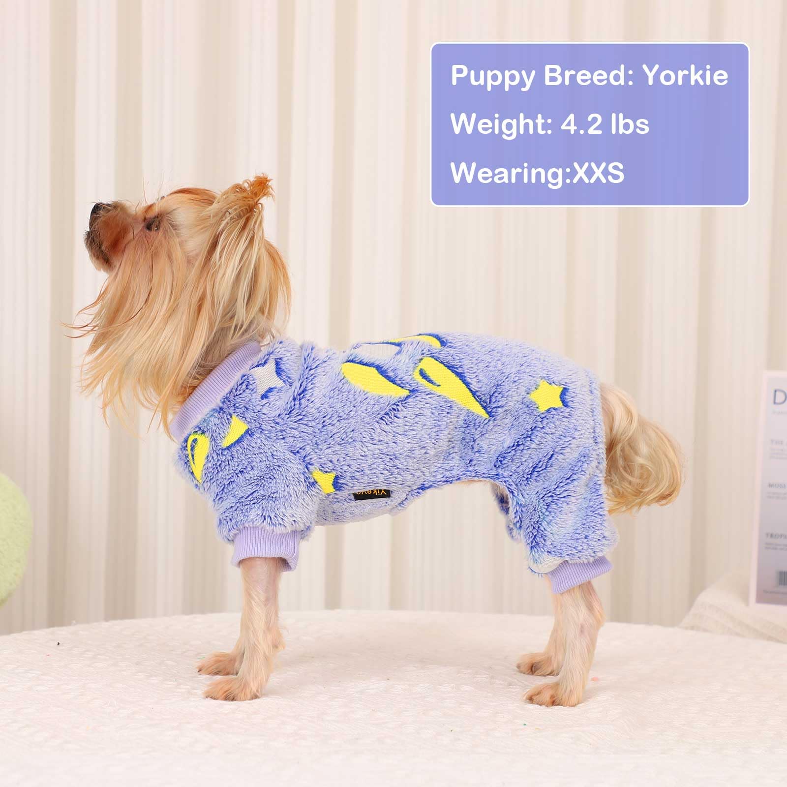 Kosiyi Dog Pajamas Fall Winter Fleece Sweaters For Small Dogs, Lightweight Warm Paw Print Puppy Onesies, Soft Stretchable Pjs Cl