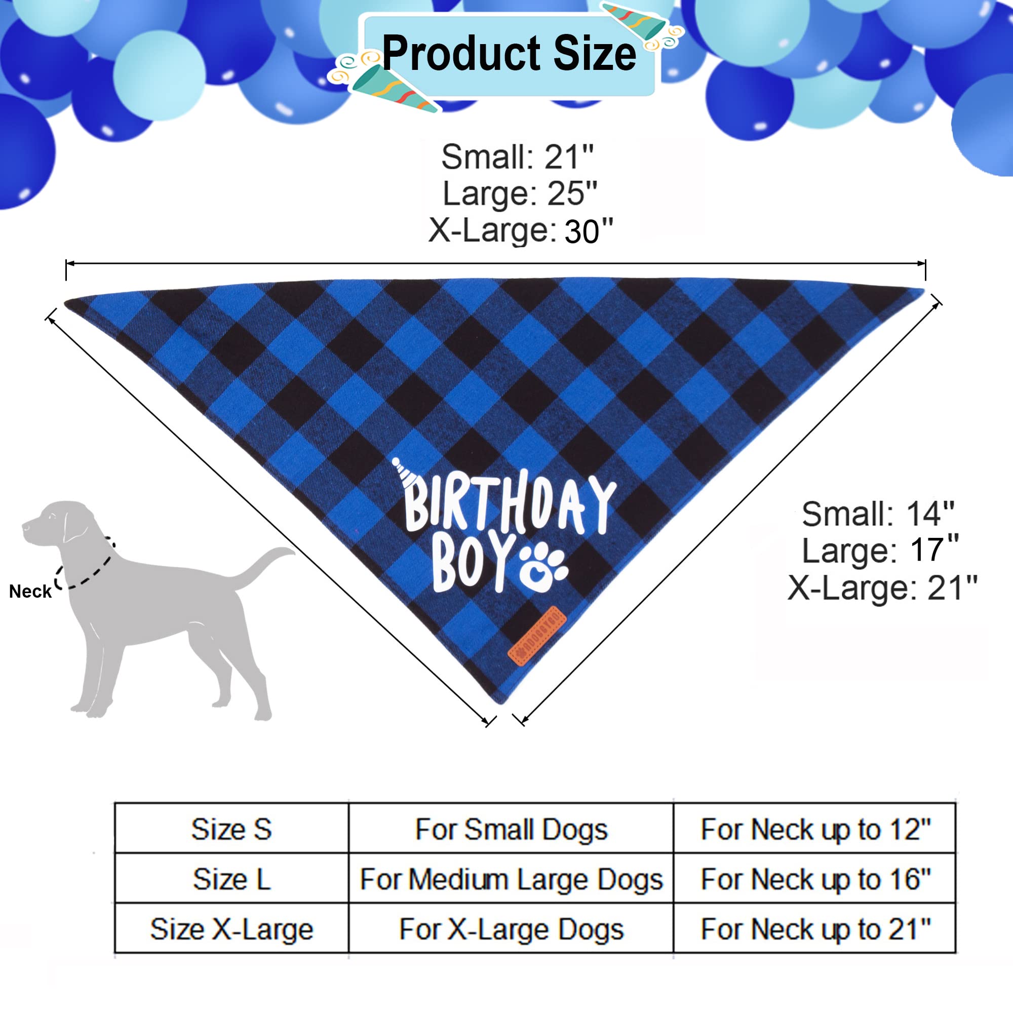 Adoggygo Dog Birthday Party Supplies, Multi Size Offered, Birthday Boy Dog Bandana, Dog Birthday Hat With Numbers For Small Dogs Pets (Small, Blue)