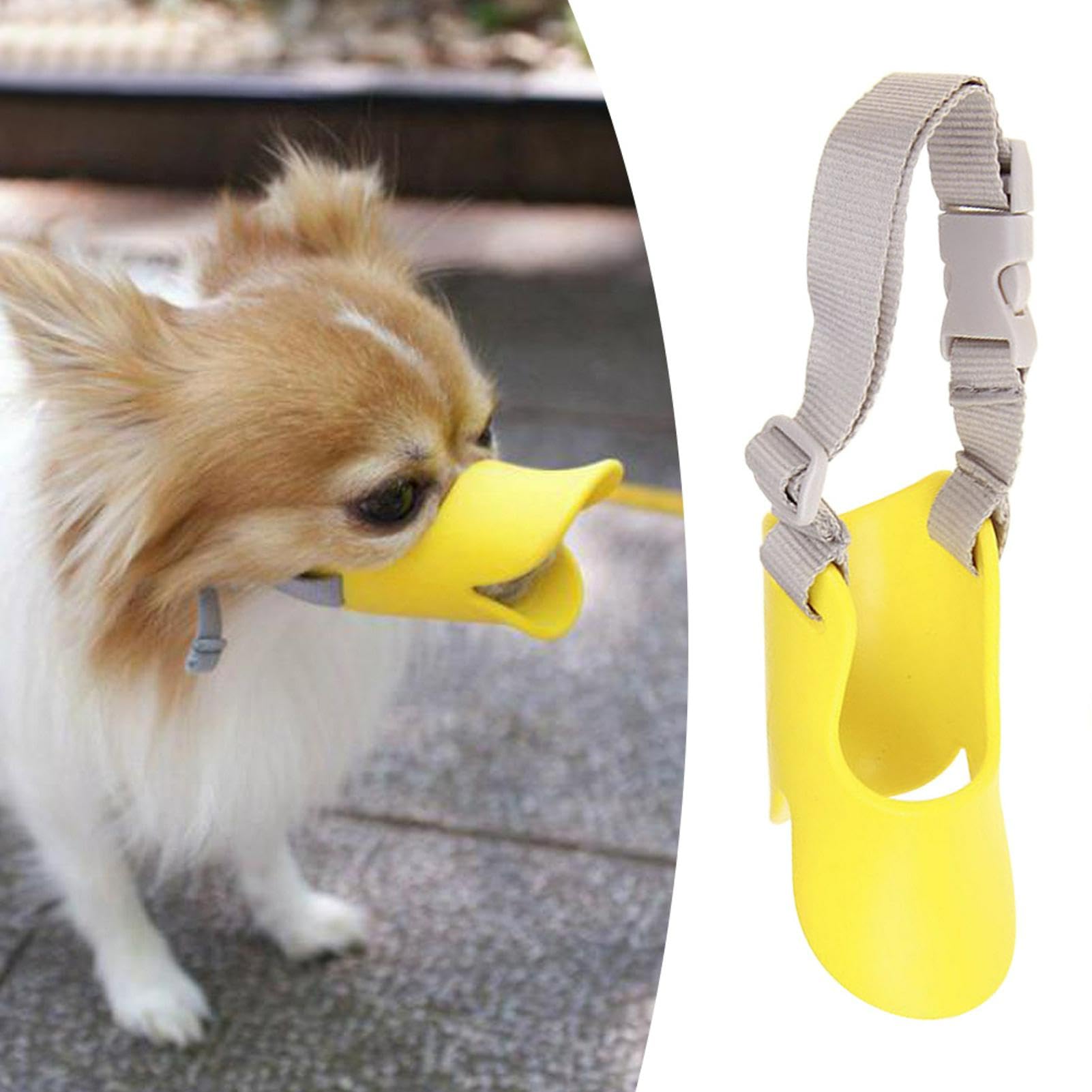 Xiaokeis Anti Bite Duck Mouth Shape Dog Mouth Covers, Soft Duck Silicone Mouth Cover With Adjustable Strap, Small Medium Dogs Mu