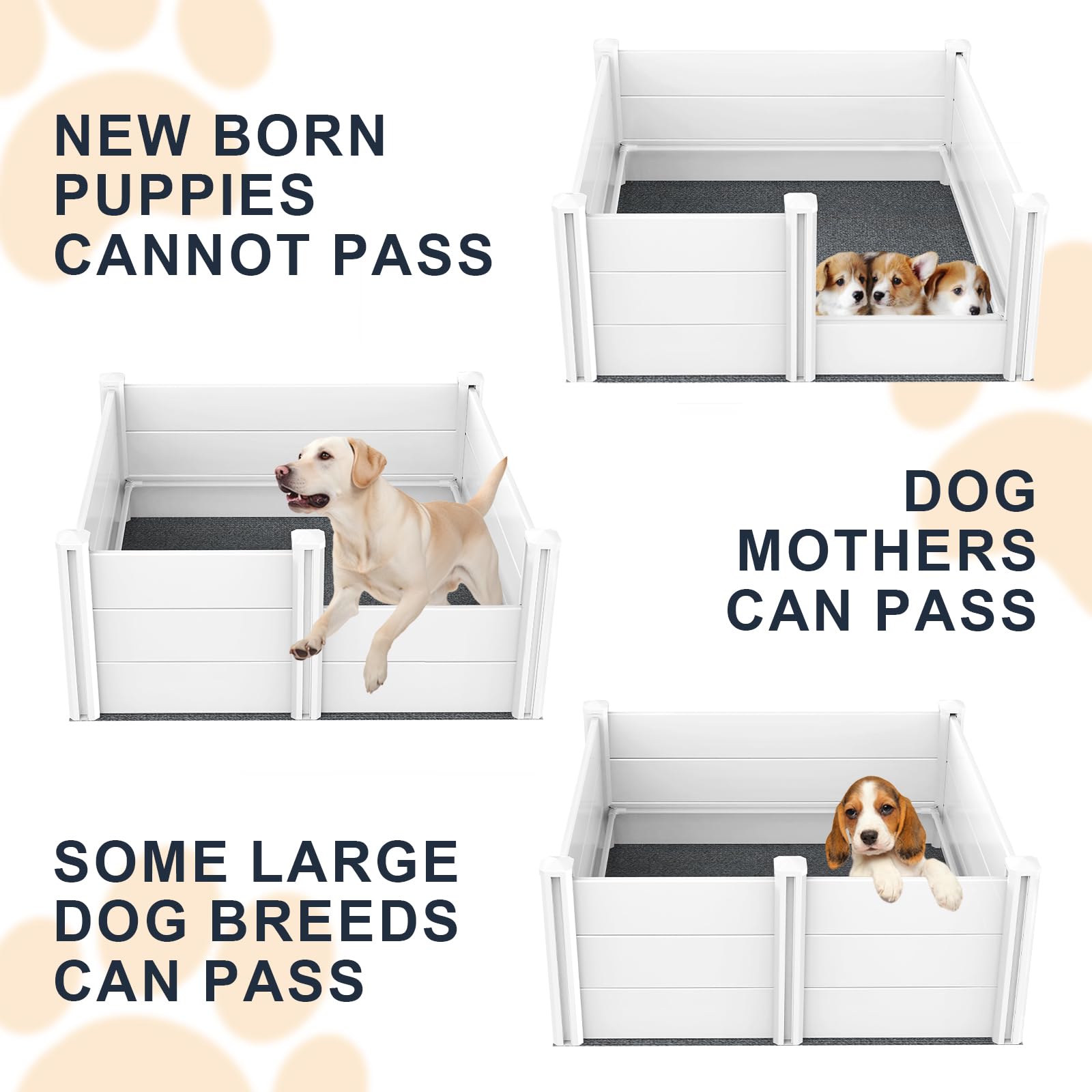 Whelping Box For Dogs With Pig Rails,Height Adjustable Entrance Whelping Pen,Versatile Dog Whelping Box With Easy Assembly,Easy