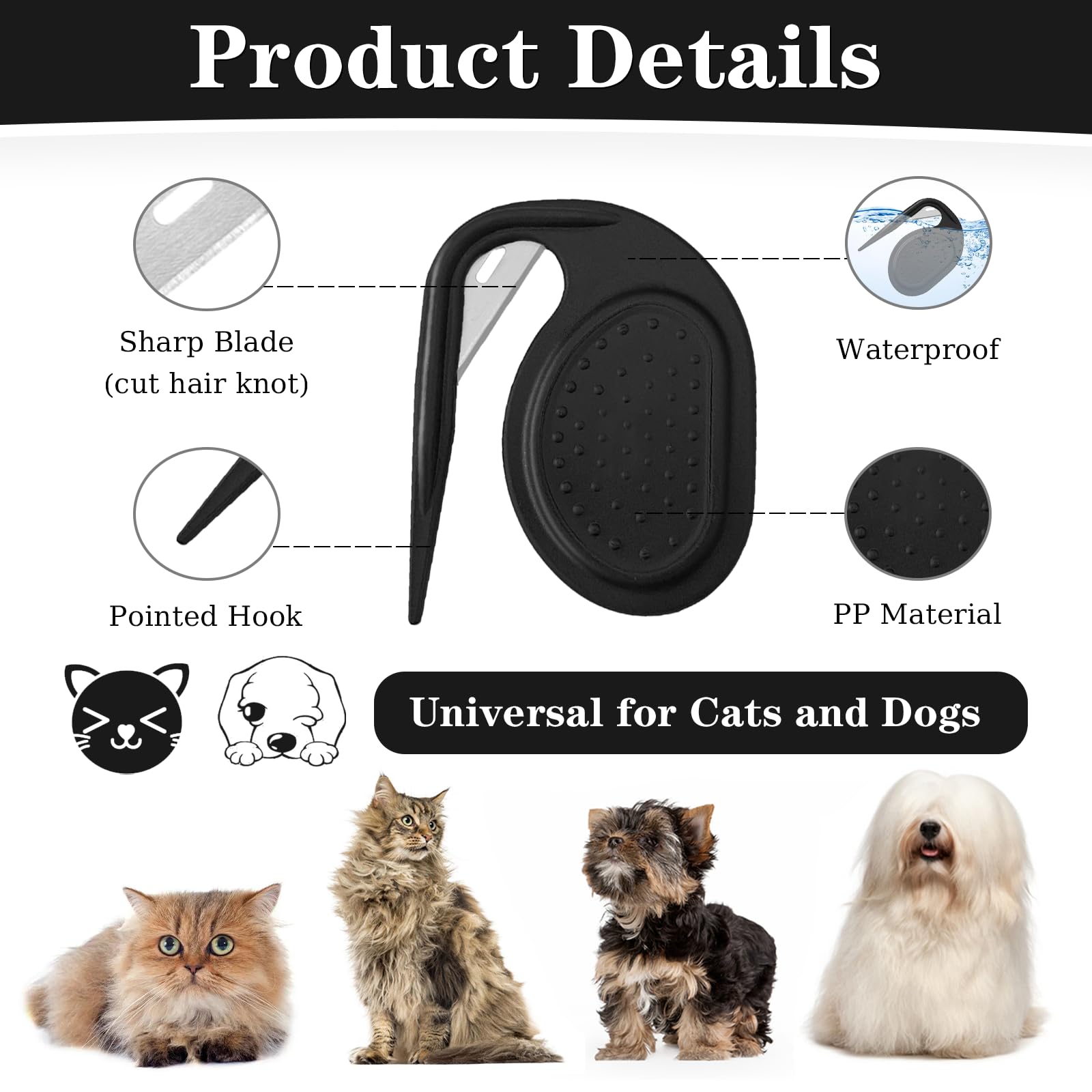 Multifunctional Pet Grooming Tool - Knotting Comb For Cats And Dogs, Hair Removal Tool For Loose And Knotted Fur, Knot Remover A