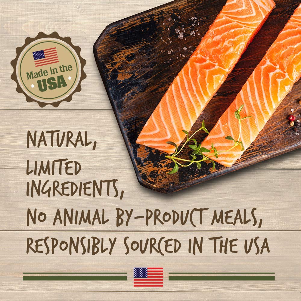 Wildly Natural Whole Jerky Dog Treats | Limited Ingredient, Made in USA Jerky | Grain Free & Nothing Artificial | Alaskan Salmon