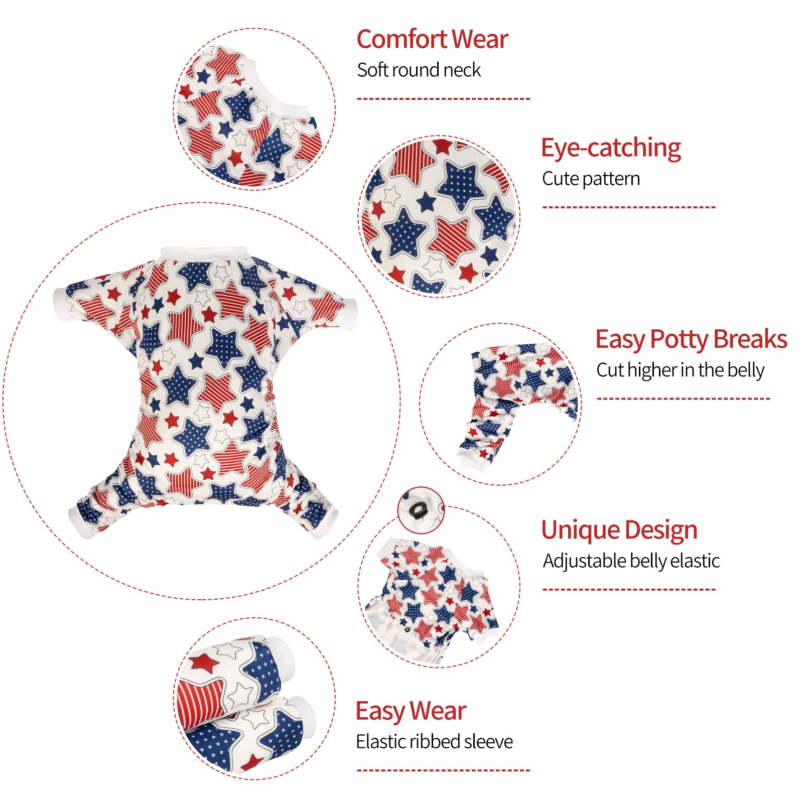 Cutebone Small Dog Pajamas Shirt Stretchy Summer Puppy Pjs Soft Cat Onesies Pet Clothes For Daily Wear Da19M