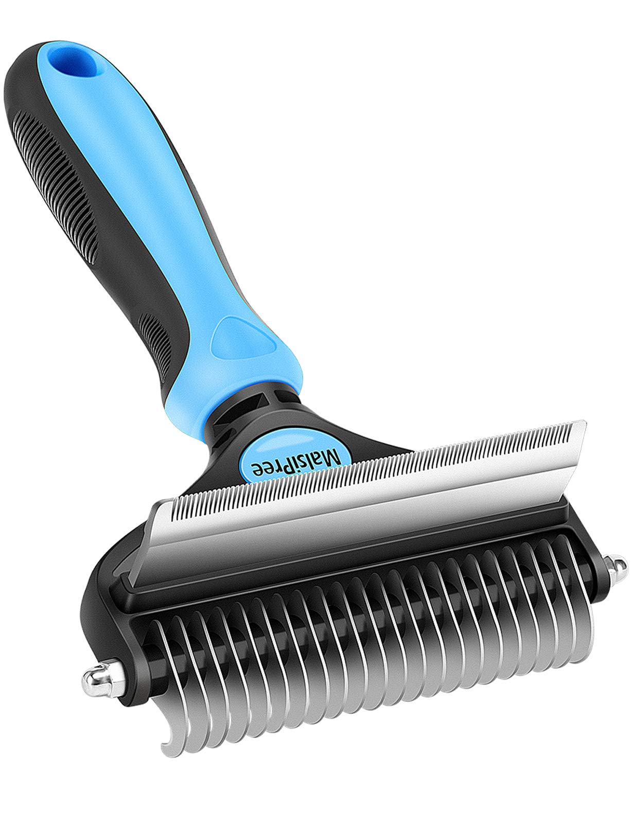 Malsipree Dog Grooming Brush For Shedding - 2 In 1 Deshedding Tool And Undercoat Rake For Long And Short Haired Dogs With Double
